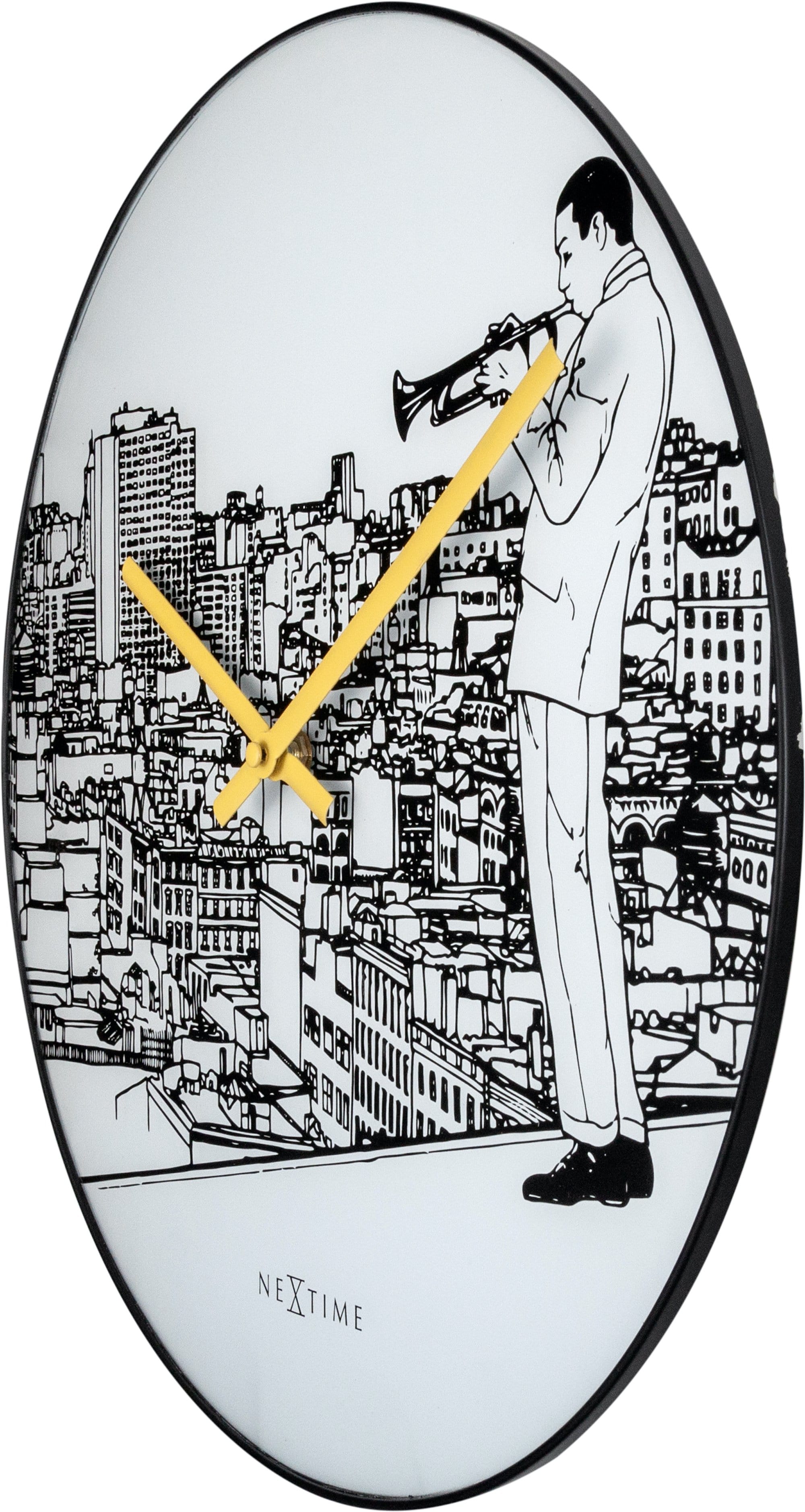 Wall clock -  40 cm - Glass / Metal - Trumpet City - Goat Corp