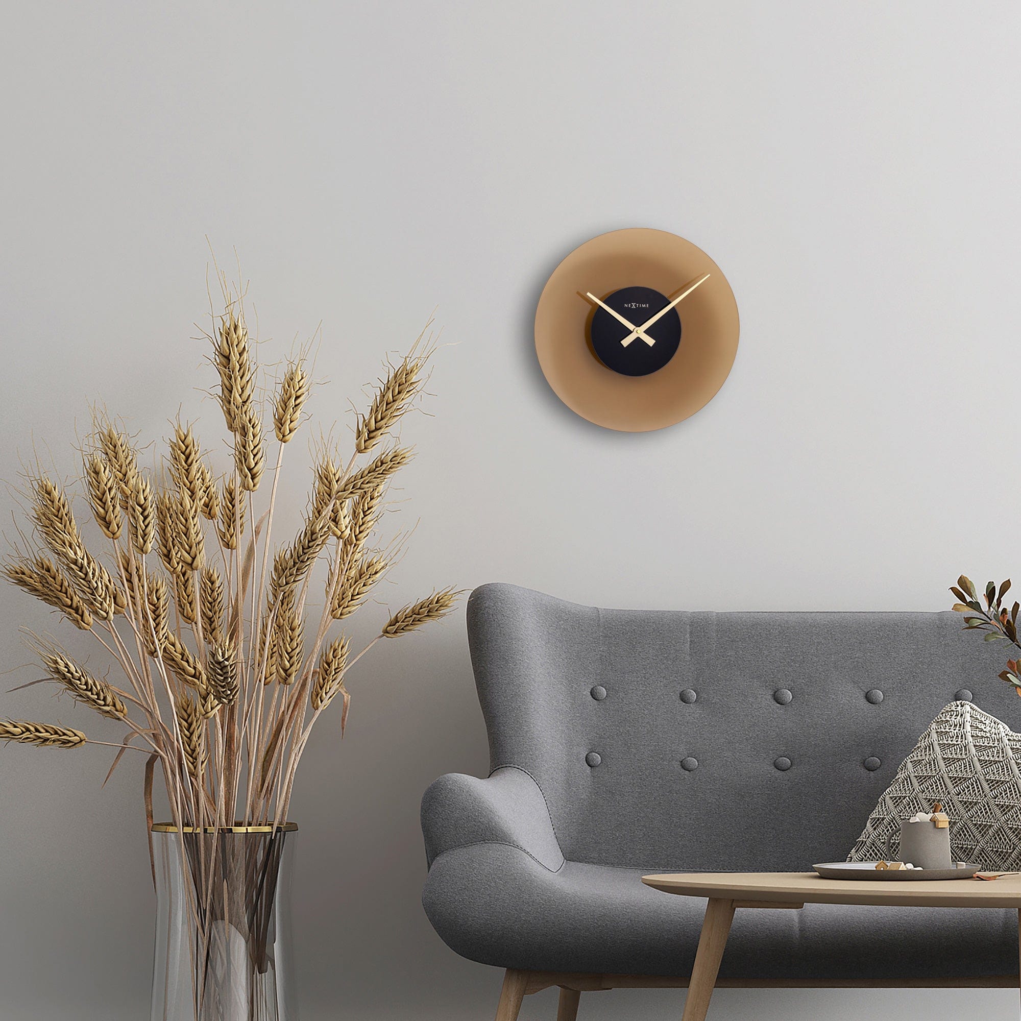 Wall Clock 40cm - Silent - Glass - "Float" - Goat Corp
