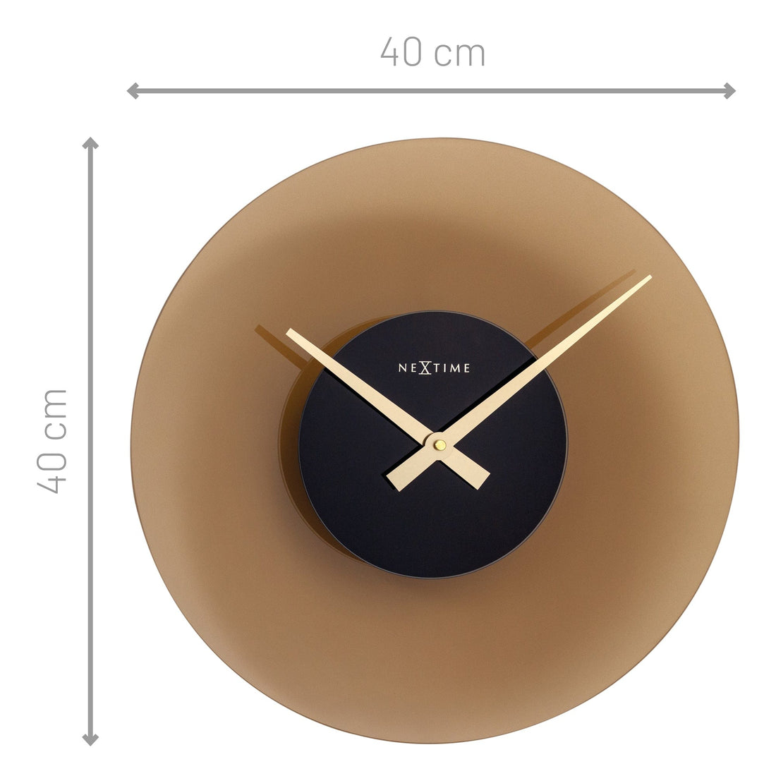 Wall Clock 40cm - Silent - Glass - "Float" - Goat Corp