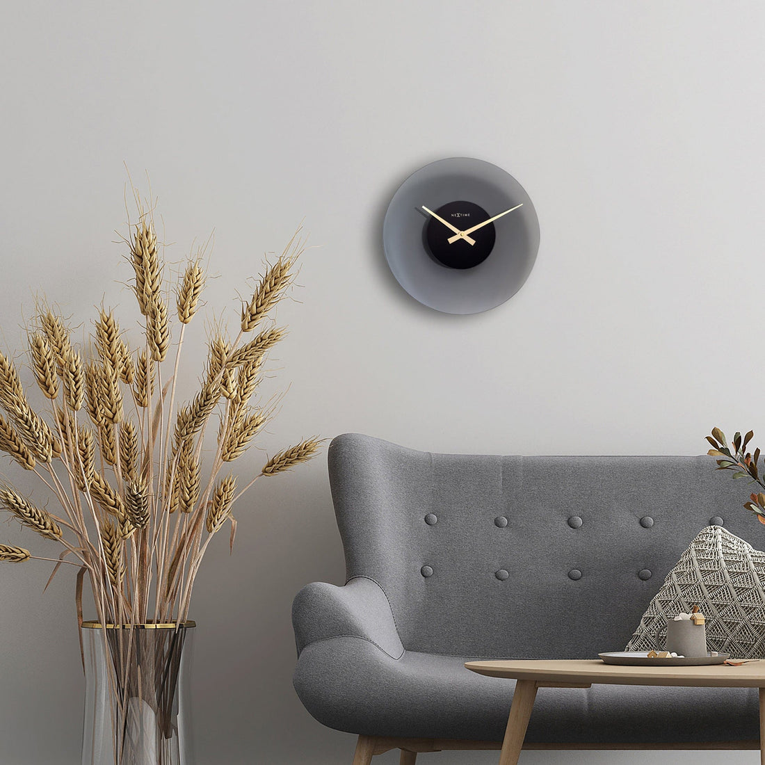 Wall Clock 40cm - Silent - Glass - "Float" - Goat Corp
