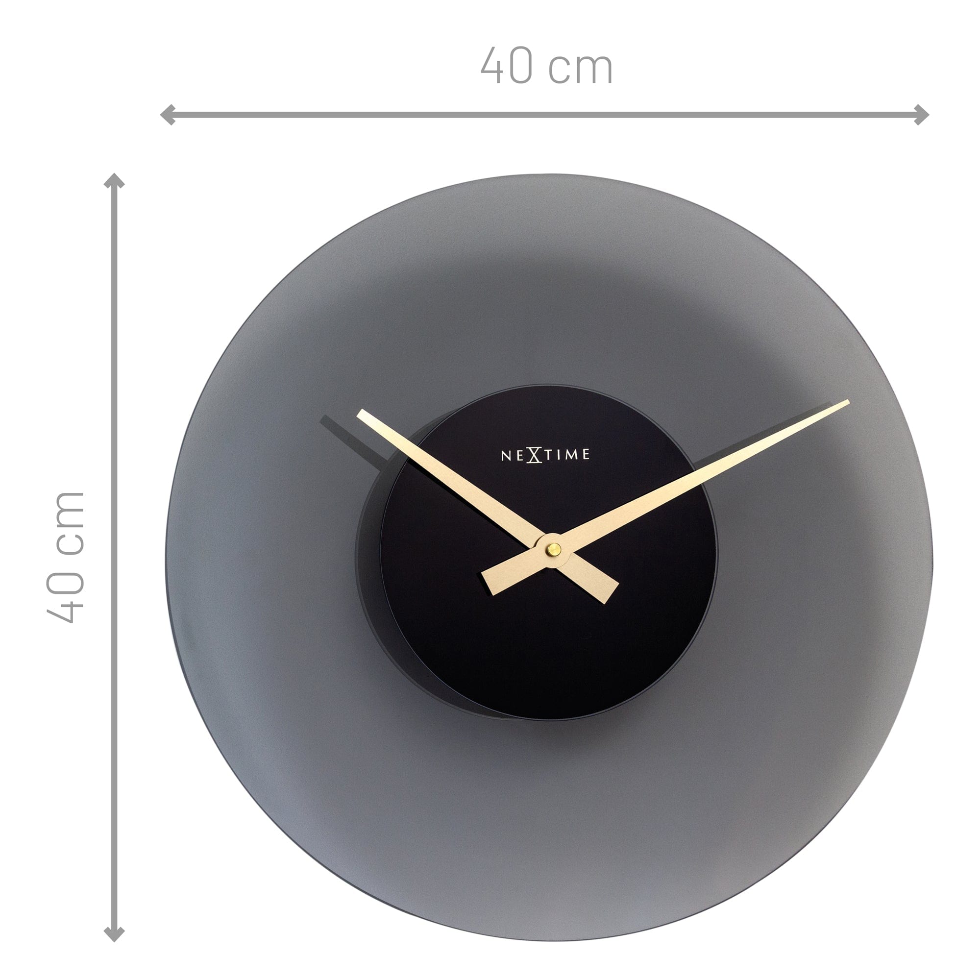 Wall Clock 40cm - Silent - Glass - "Float" - Goat Corp