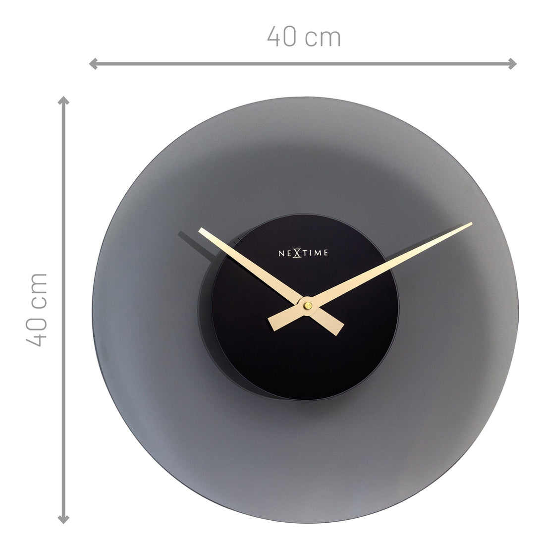 Wall Clock 40cm - Silent - Glass - "Float" - Goat Corp