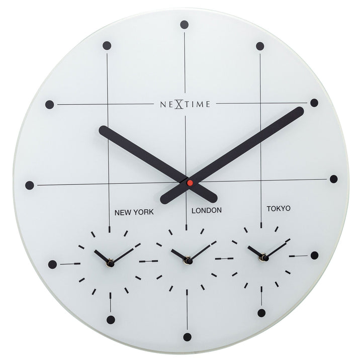 Wall Clock 43cm - Silent - Glass - "Big City" - Goat Corp