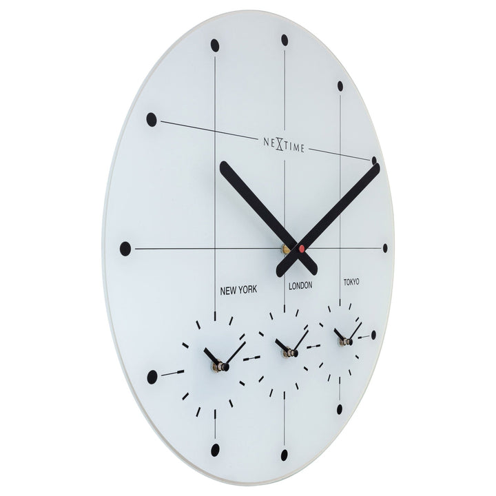 Wall Clock 43cm - Silent - Glass - "Big City" - Goat Corp