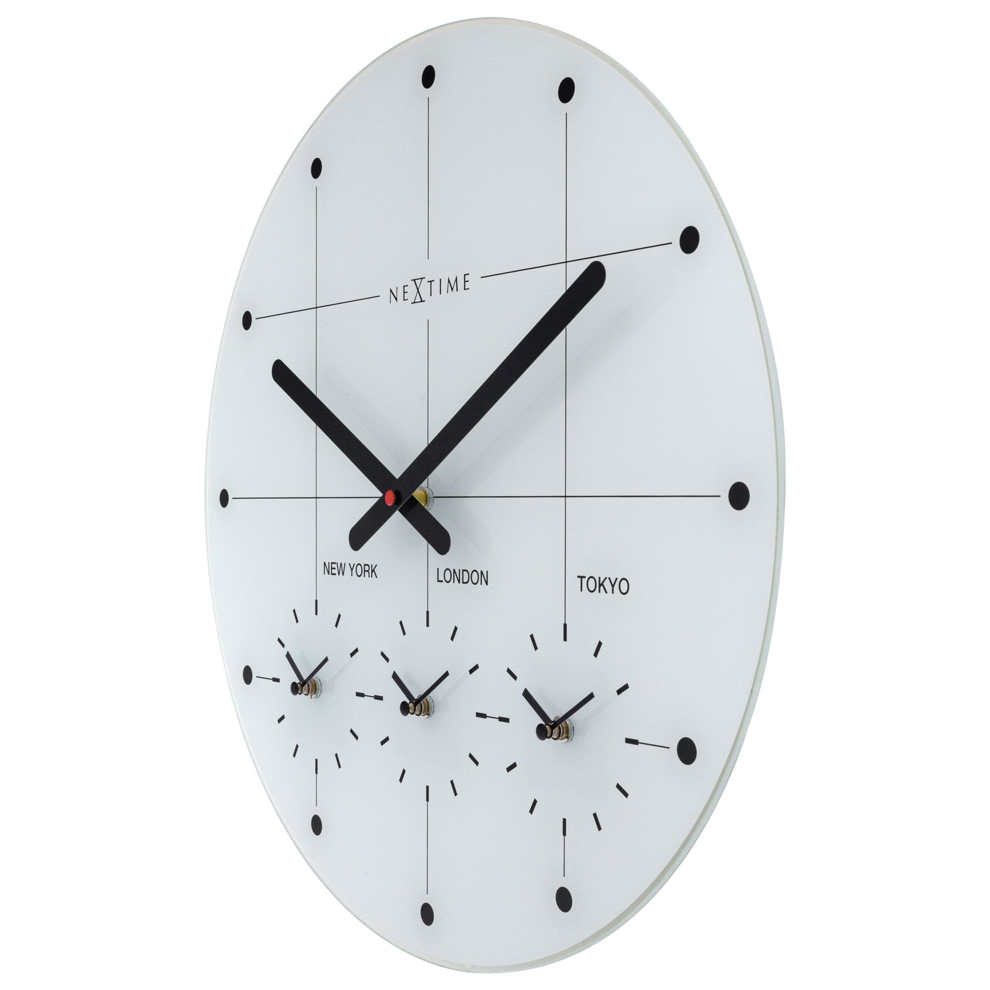 Wall Clock 43cm - Silent - Glass - "Big City" - Goat Corp