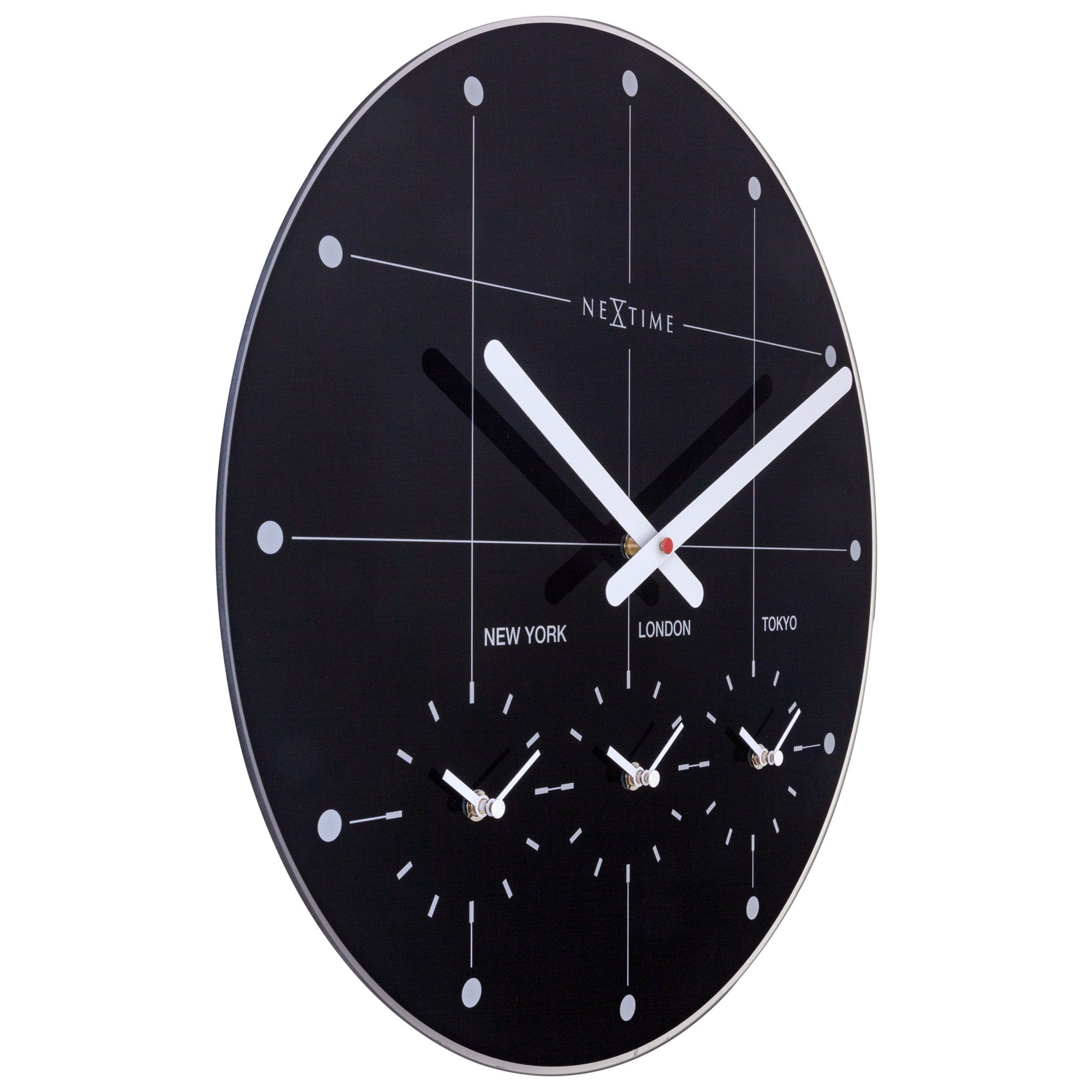 Wall Clock 43cm - Silent - Glass - "Big City" - Goat Corp