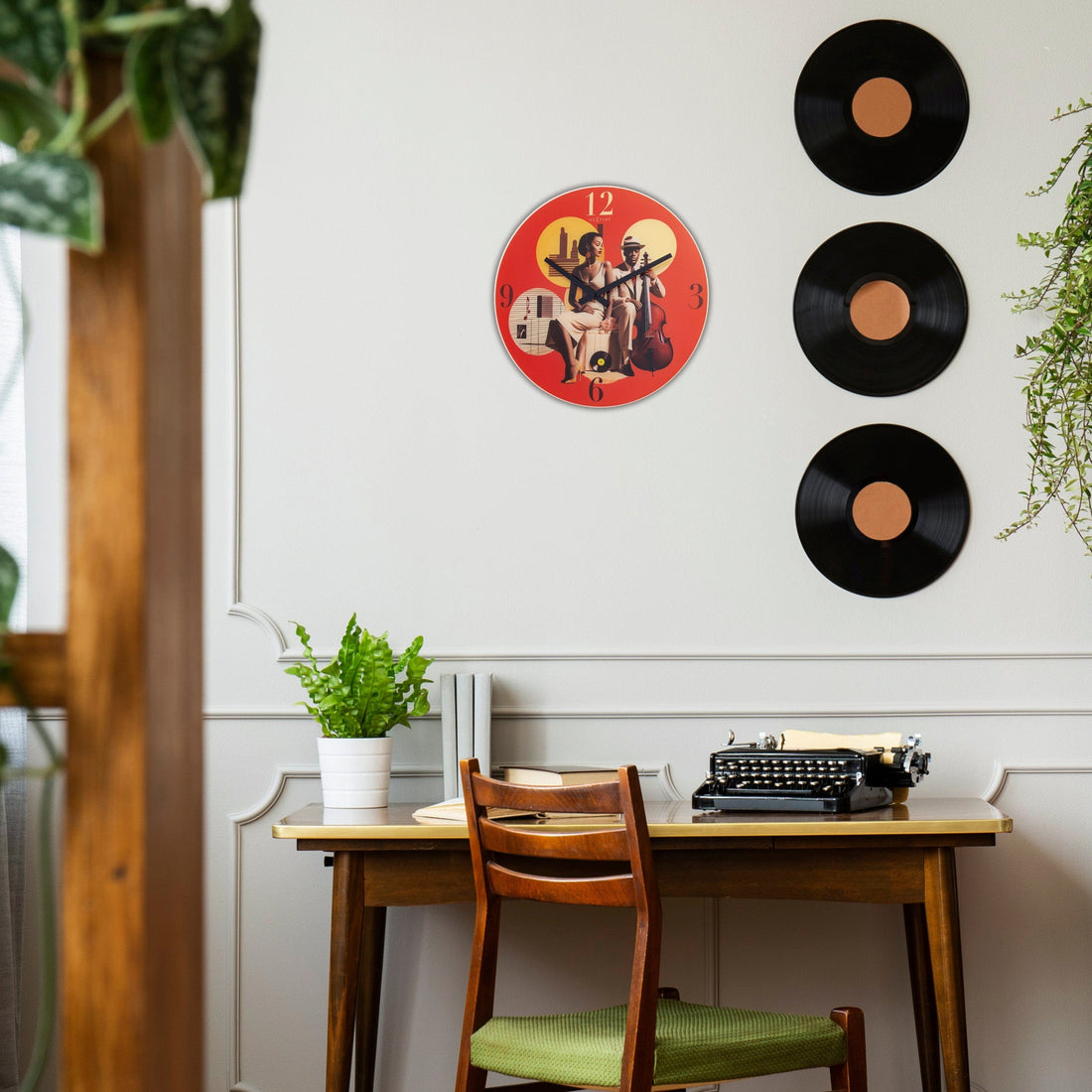 Wall clock - 43cm - Silent - Multicolour - Glass - 'Jazz' - Goat Corp