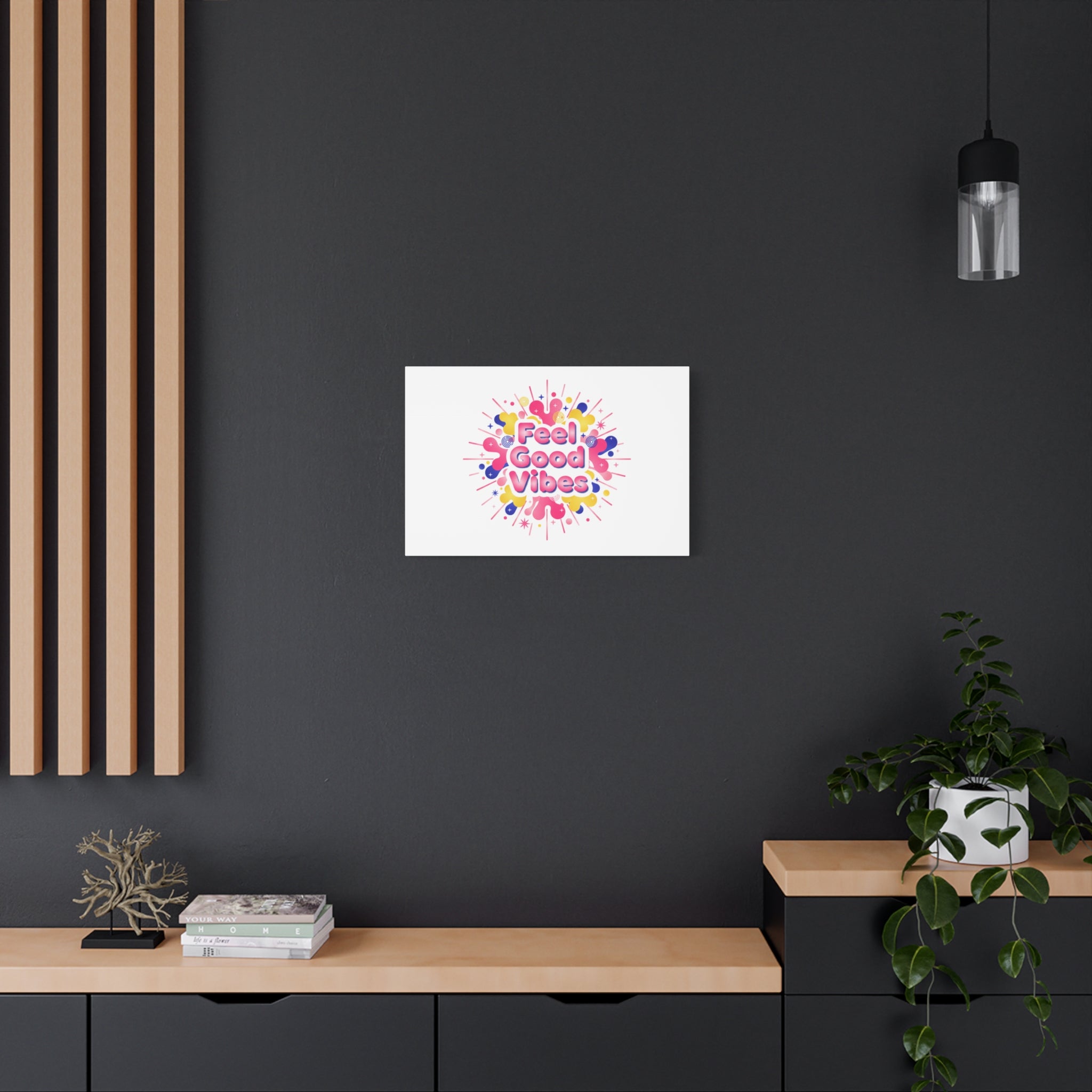 Feel Good Vibes Canvas | Dopamine Decor, Neon Gradient Squishy Art