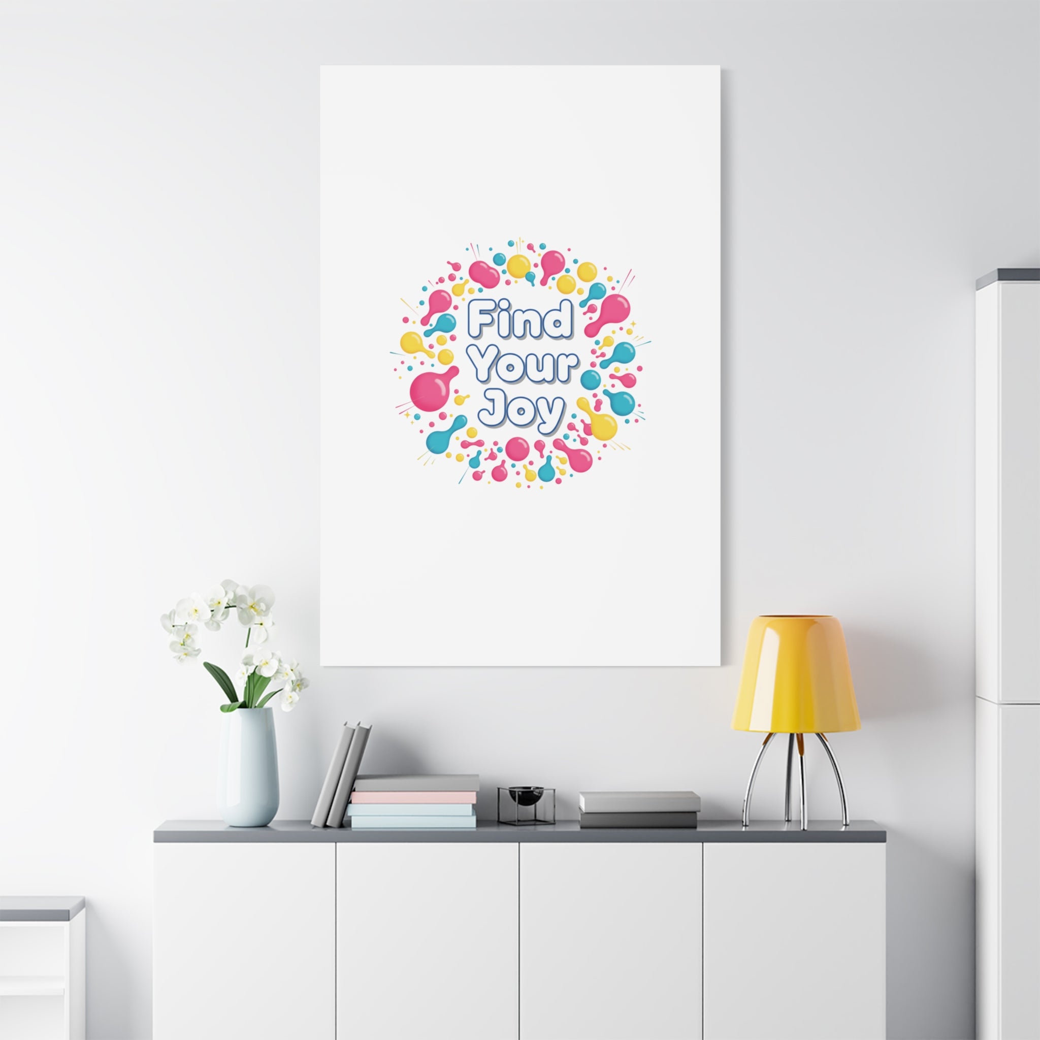 Find Your Joy Canvas | Dopamine Decor, Neon Gradient Squiggle Art