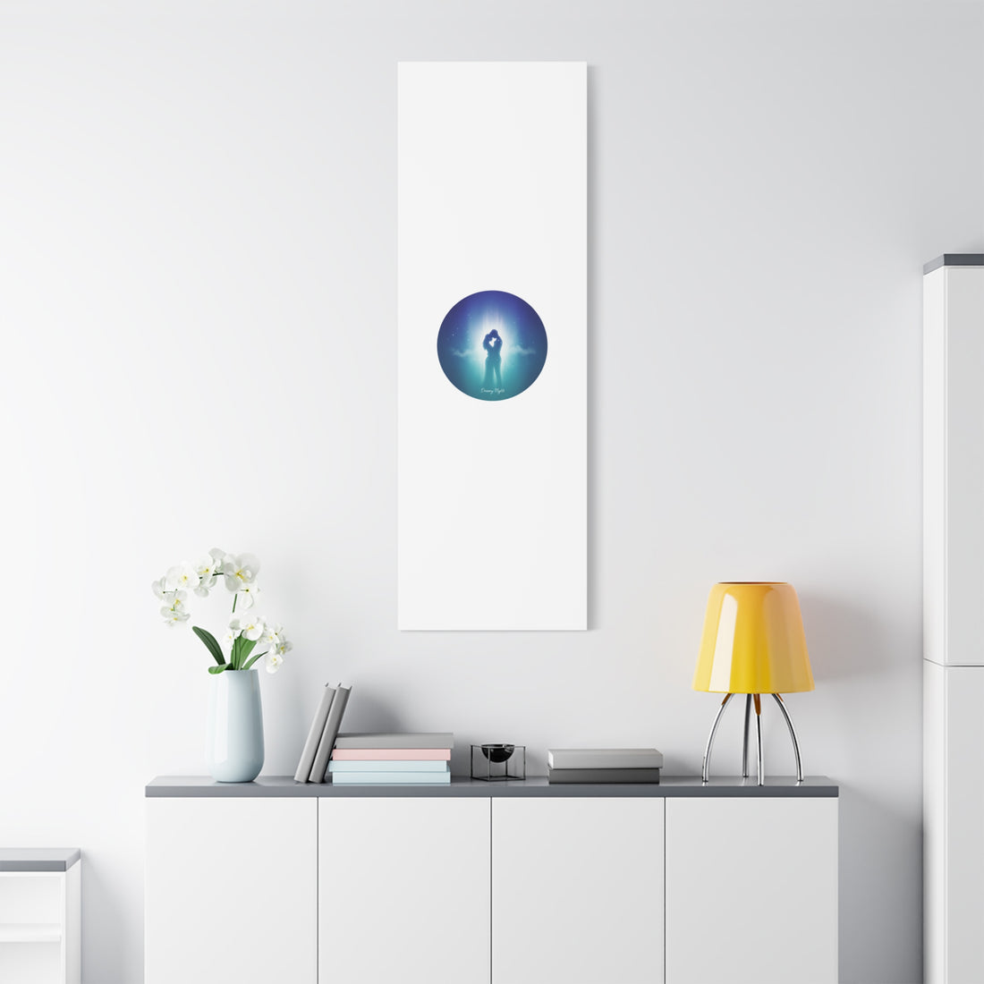 Dreamy Nightscape Canvas | Afterlight Atmospheric Print, Luminous Night Bloom