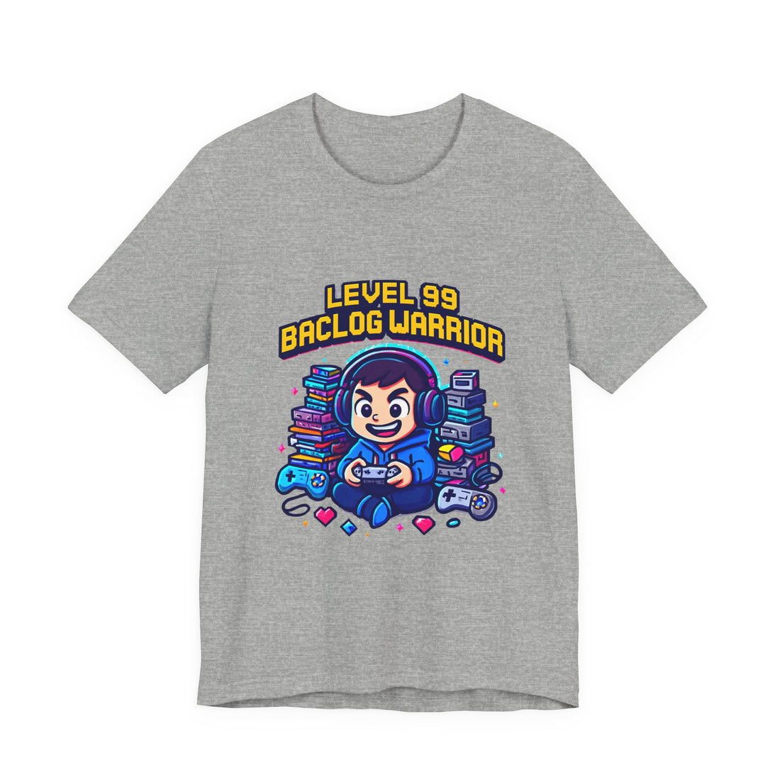 Gamer Tee — “Level 99 Baclog Warrior” Graphic T-Shirt
