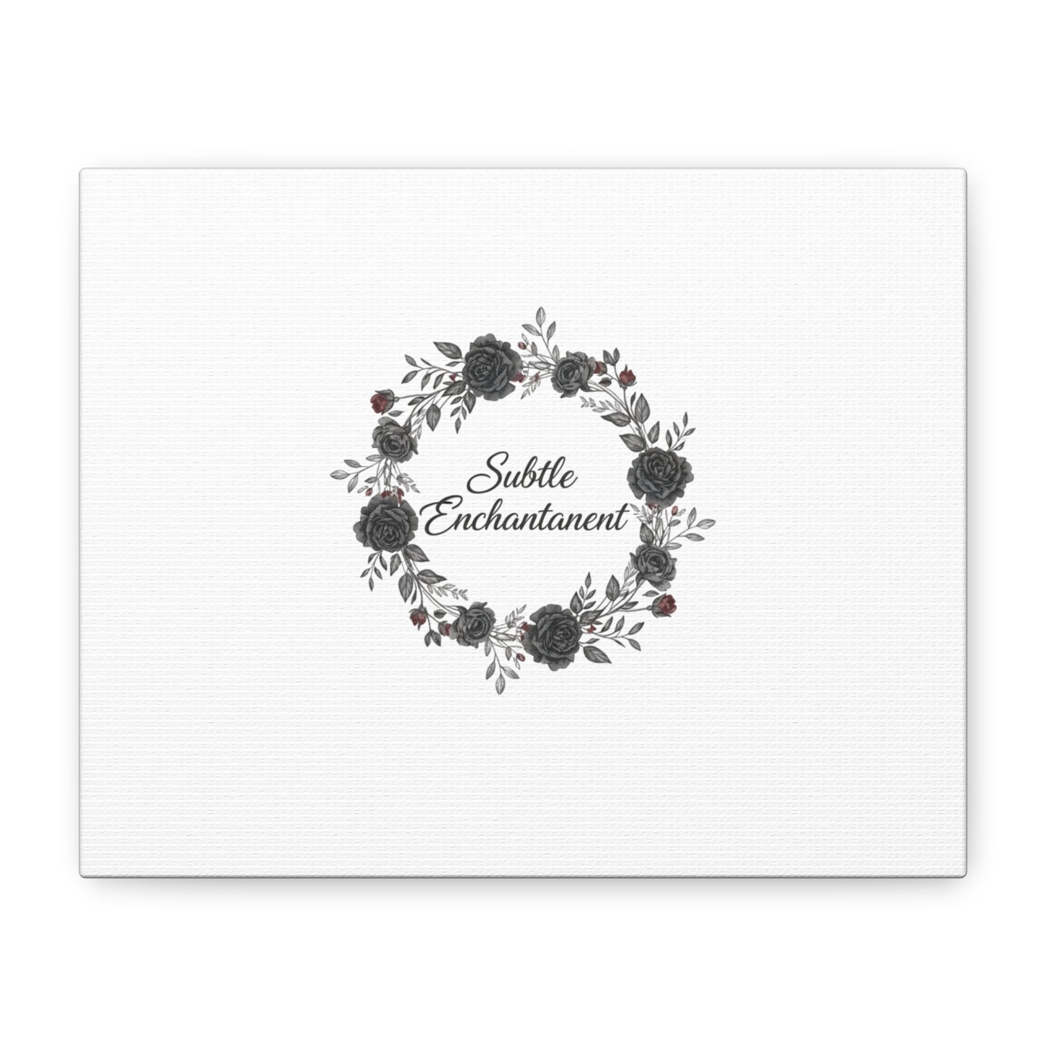 Moon Rose Wreath Canvas, Romantic Gothic Lite, Soft Goth Floral Wall Art