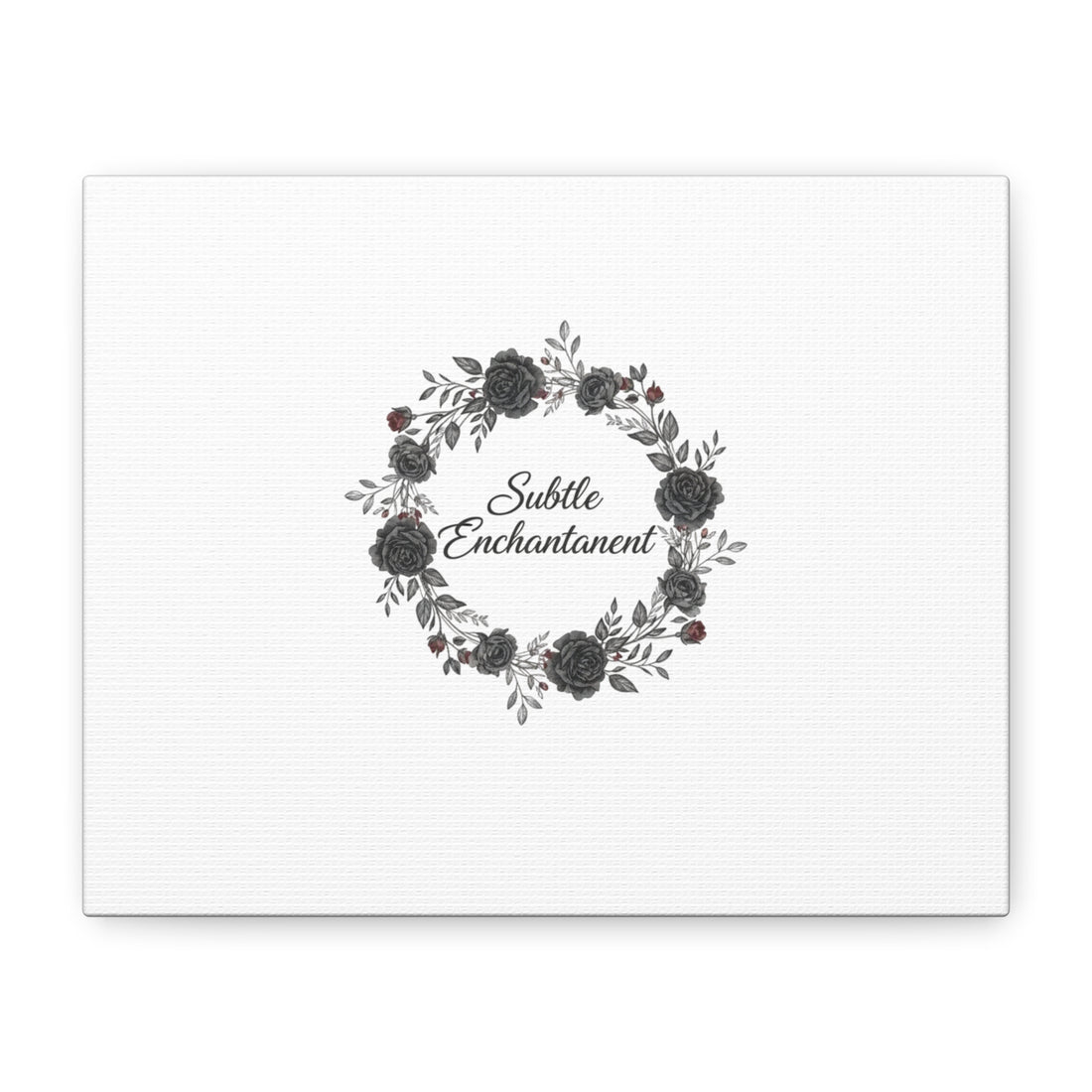 Moon Rose Wreath Canvas, Romantic Gothic Lite, Soft Goth Floral Wall Art