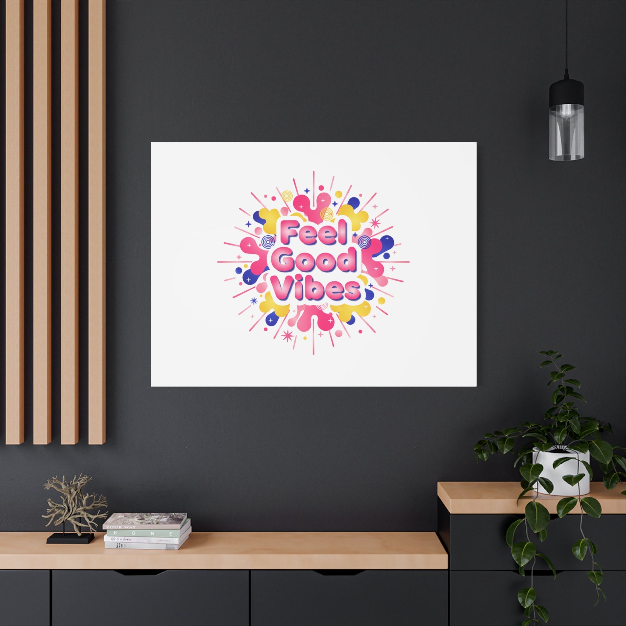 Feel Good Vibes Canvas | Dopamine Decor, Neon Gradient Squishy Art