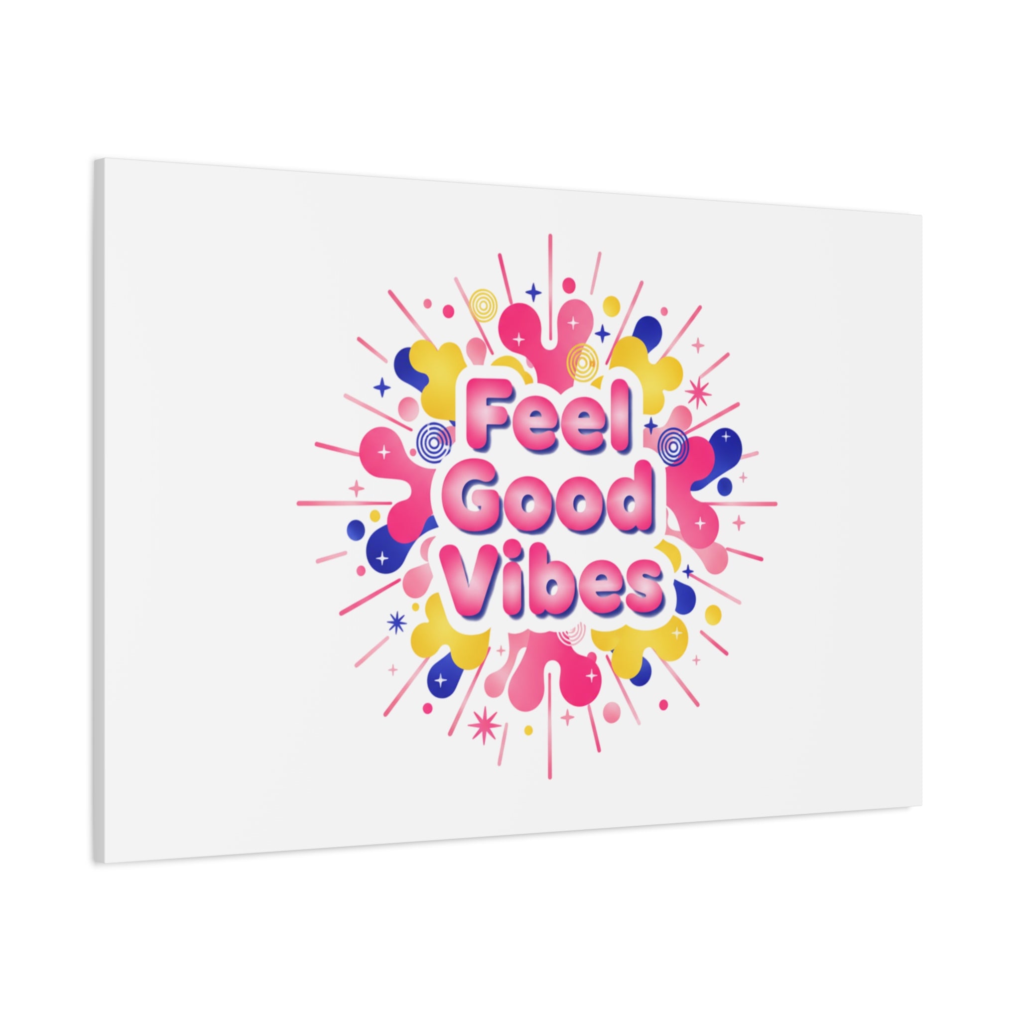 Feel Good Vibes Canvas | Dopamine Decor, Neon Gradient Squishy Art