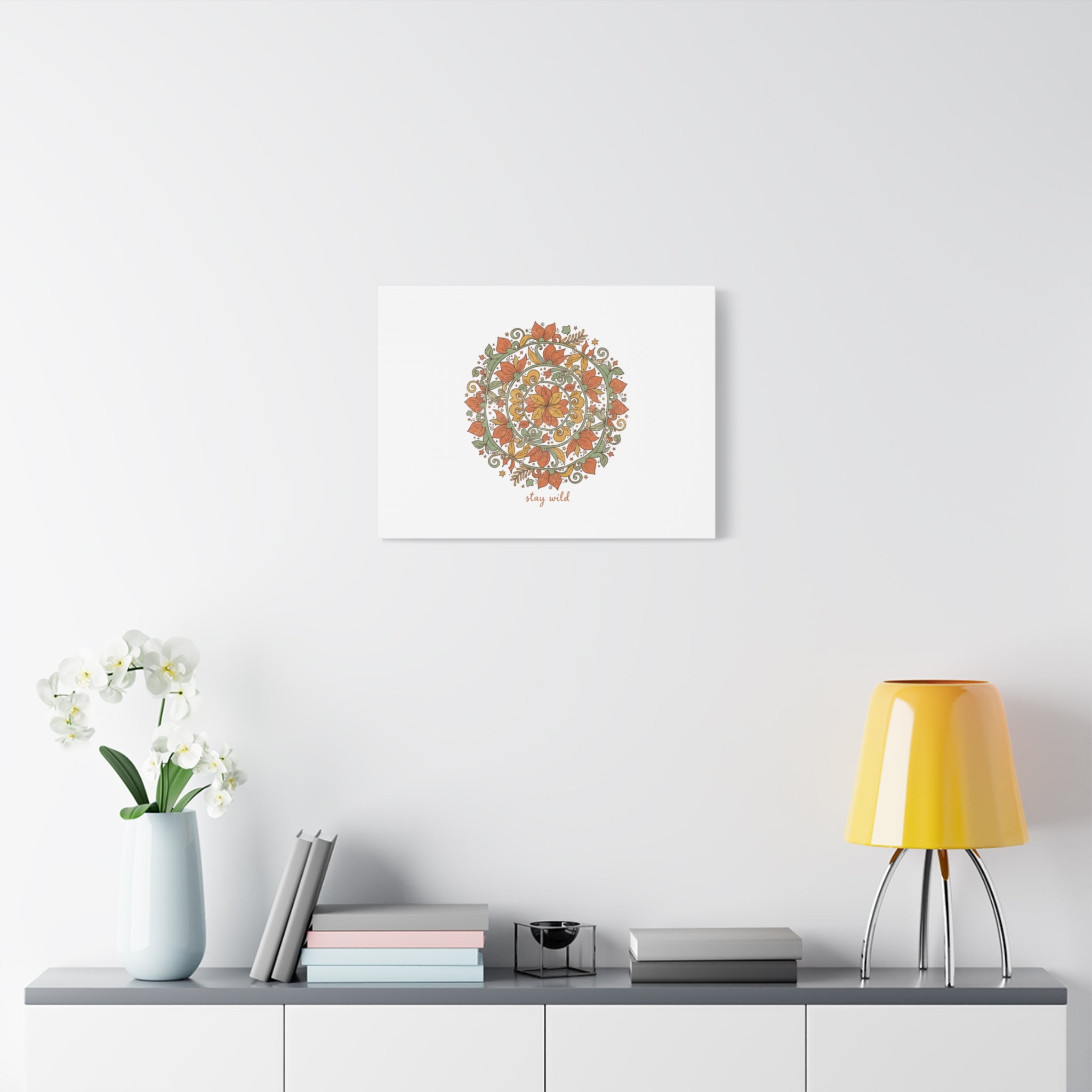 Stay Wild Mandala Canvas, Boho Paisley Wall Art | Artisanal Boho Print