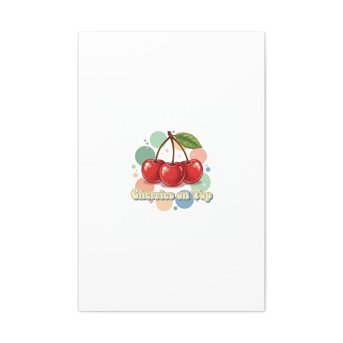 Cherries on Top Canvas | Retro Kawaii Fruit Wall Art