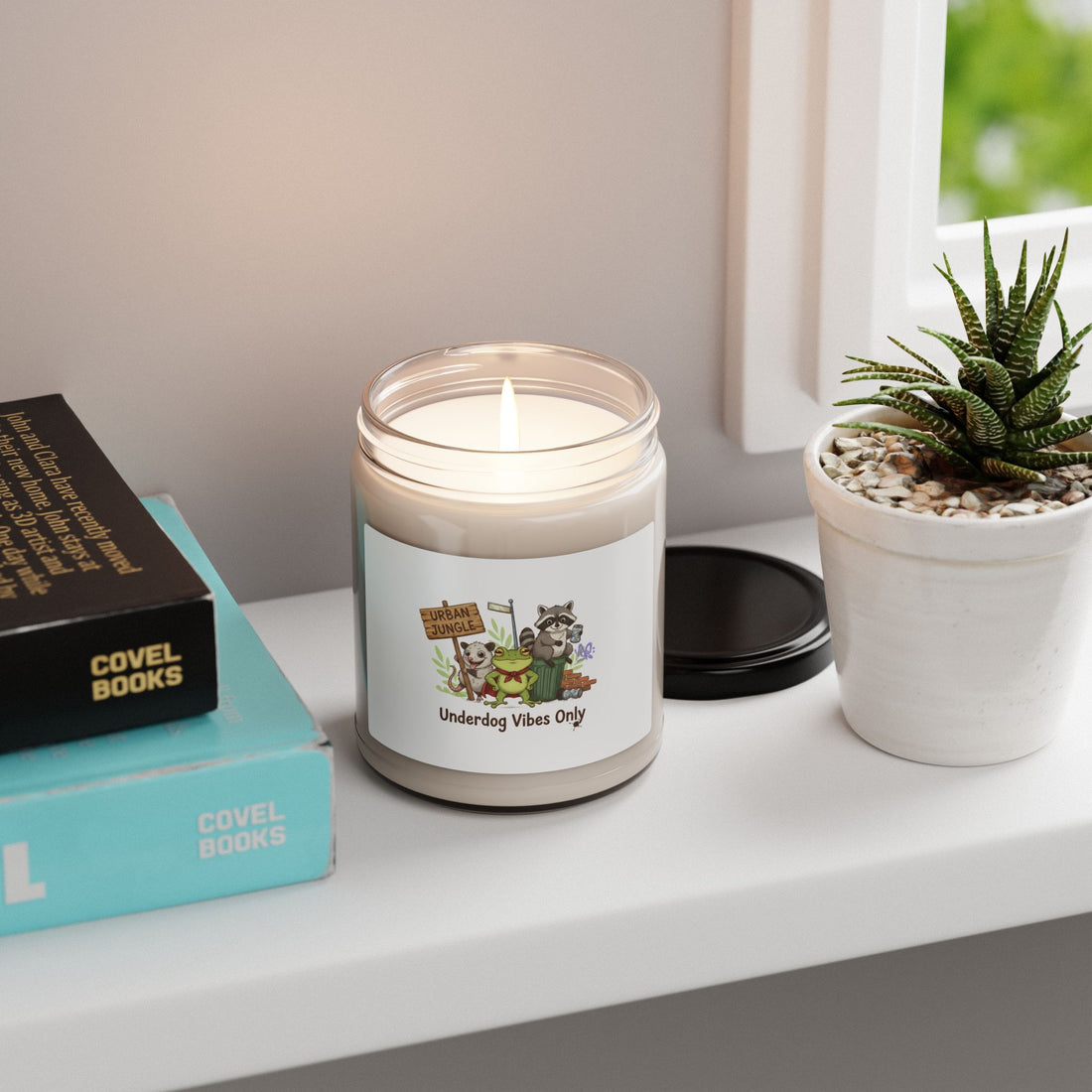 Underdog Vibes Only Candle | Raccoon Frog Possum, Trash Animal Humor Soy Candle