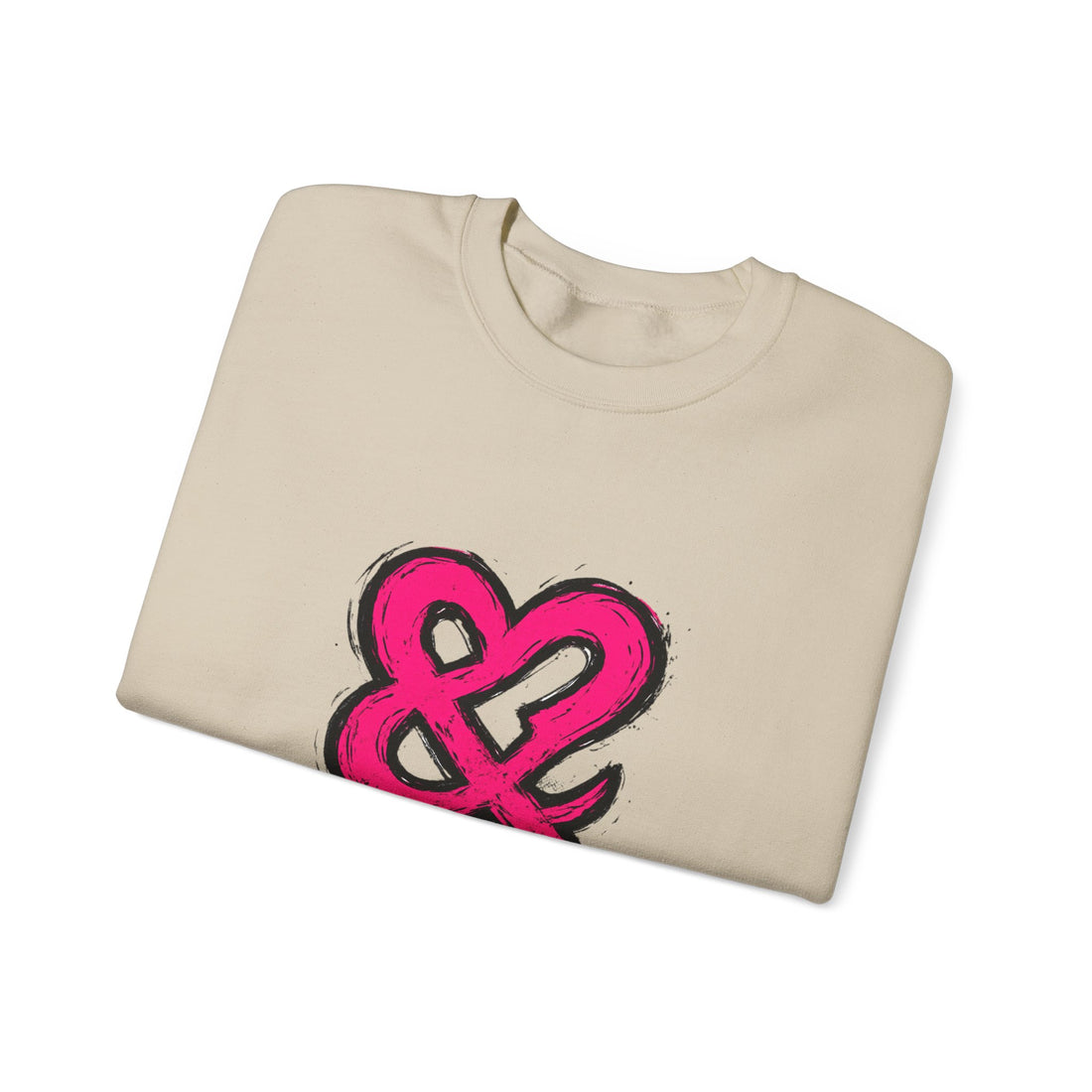 Crewneck Sweatshirt - Pink Ampersand "Feel Everything" Graphic