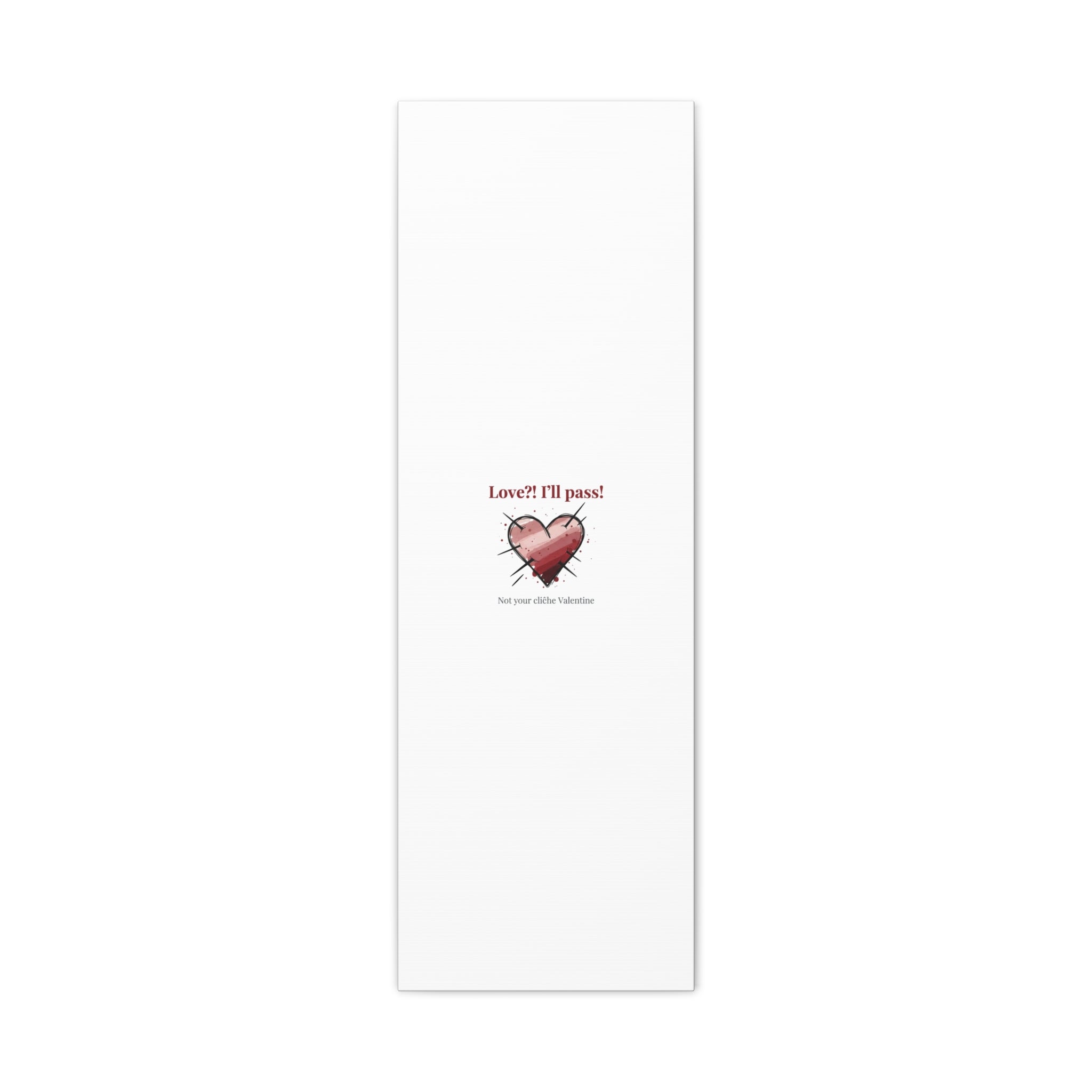 Love?! I'll Pass Canvas, Hearts‑with‑a‑Twist anti‑Valentine wall art