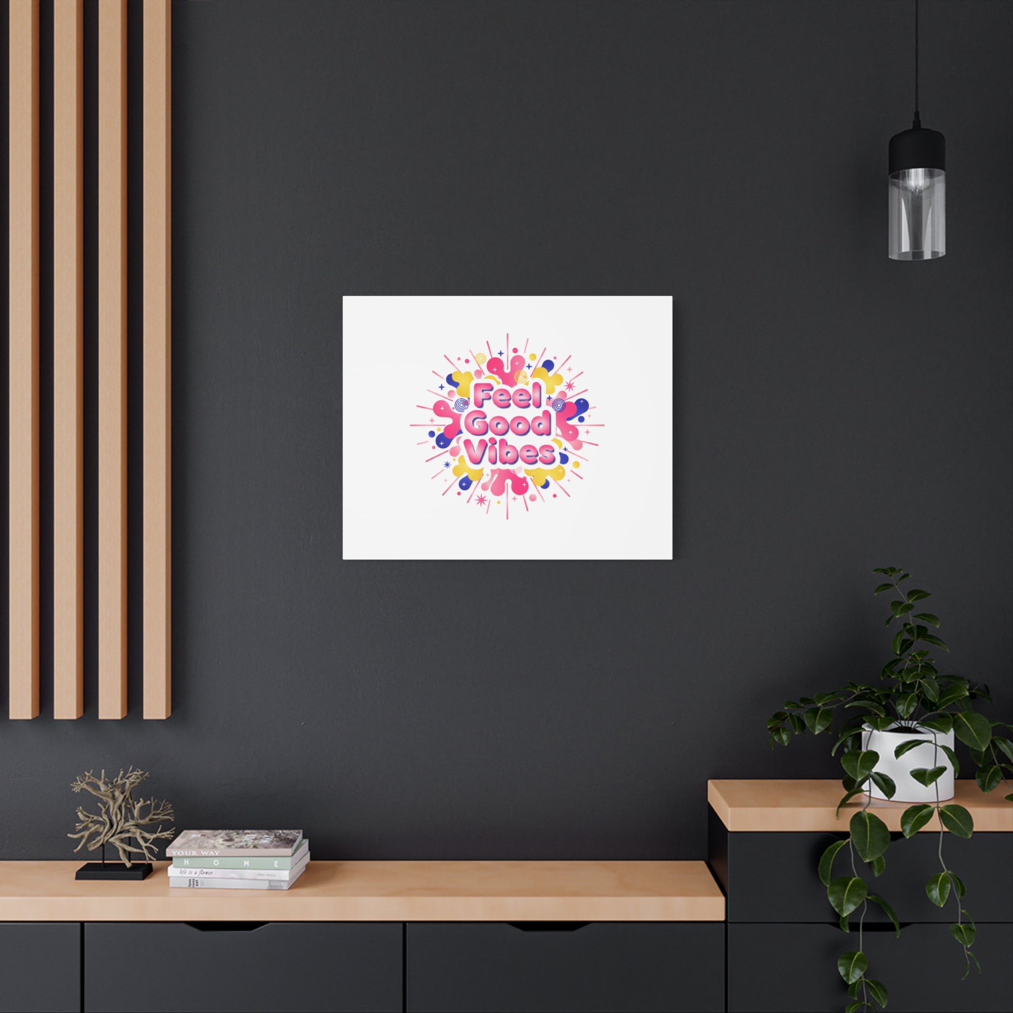 Feel Good Vibes Canvas | Dopamine Decor, Neon Gradient Squishy Art