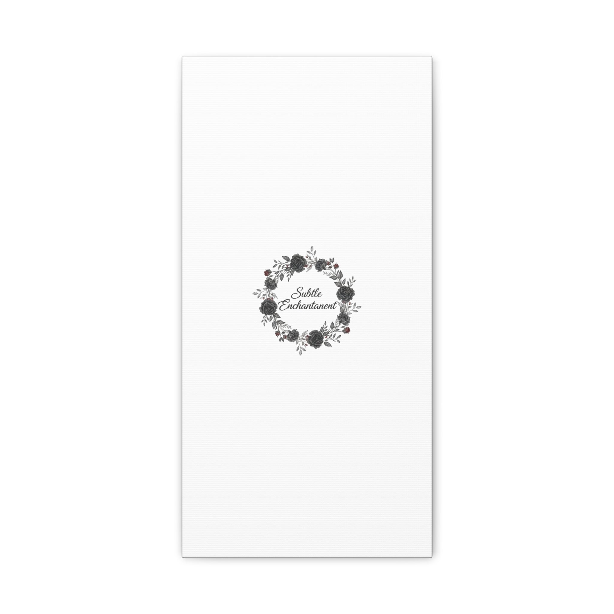 Moon Rose Wreath Canvas, Romantic Gothic Lite, Soft Goth Floral Wall Art