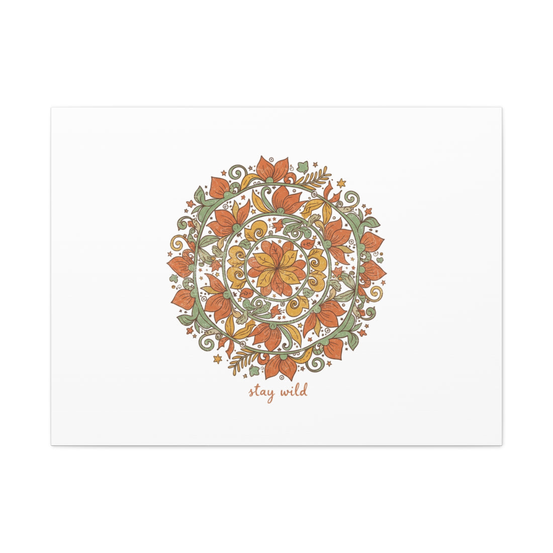 Stay Wild Mandala Canvas, Boho Paisley Wall Art | Artisanal Boho Print