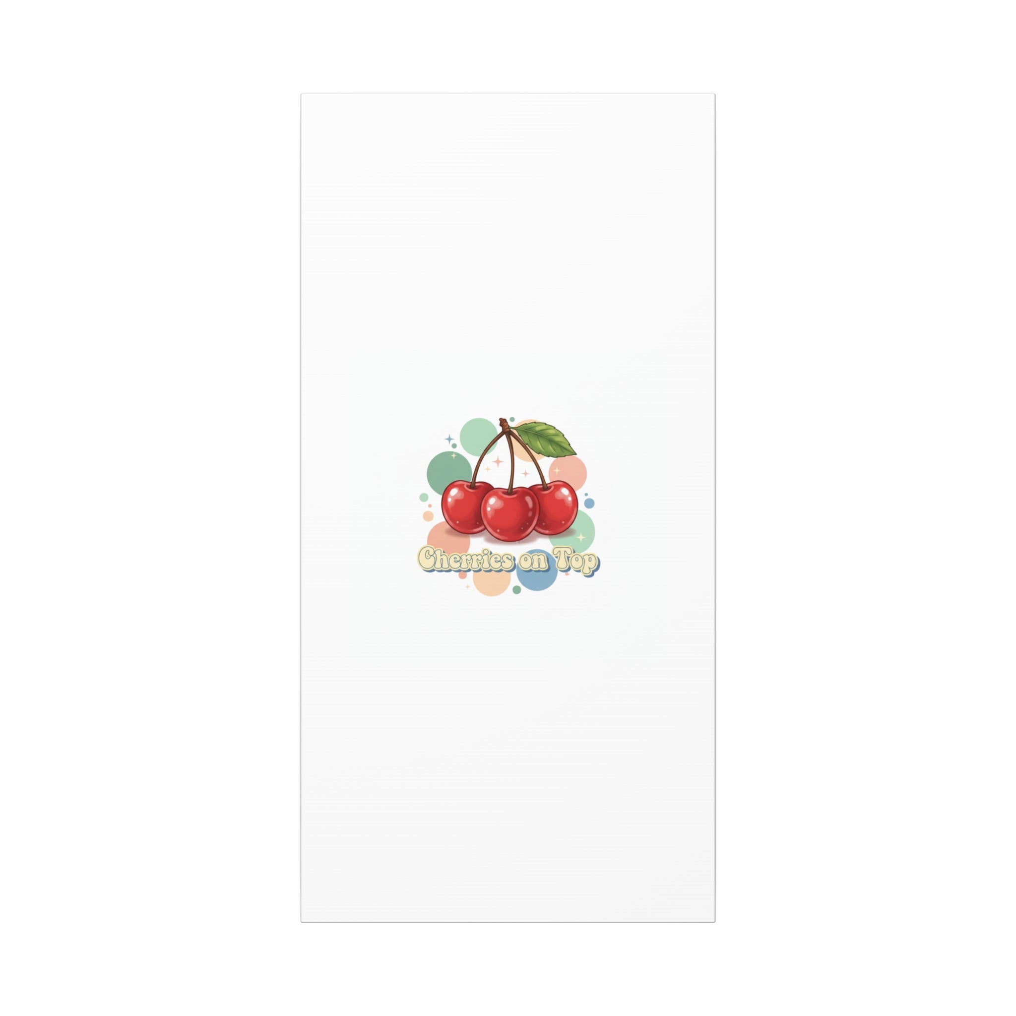 Cherries on Top Canvas | Retro Kawaii Fruit Wall Art