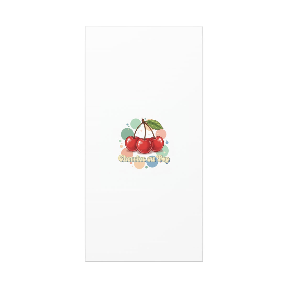 Cherries on Top Canvas | Retro Kawaii Fruit Wall Art