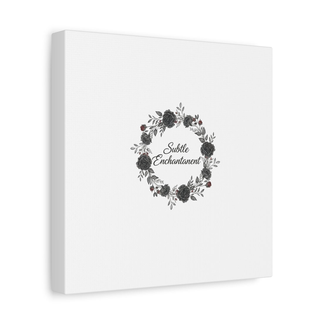 Moon Rose Wreath Canvas, Romantic Gothic Lite, Soft Goth Floral Wall Art