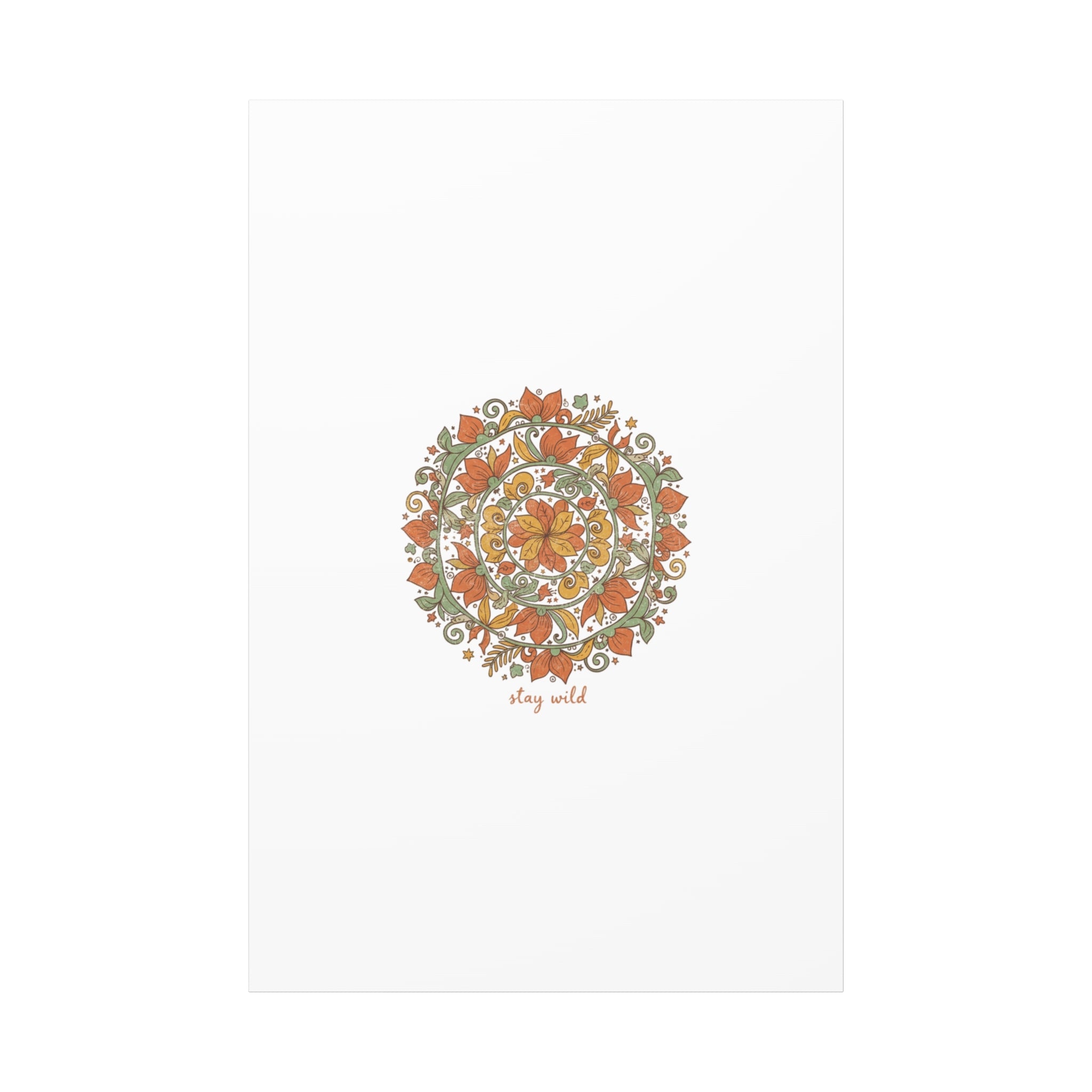 Stay Wild Mandala Canvas, Boho Paisley Wall Art | Artisanal Boho Print