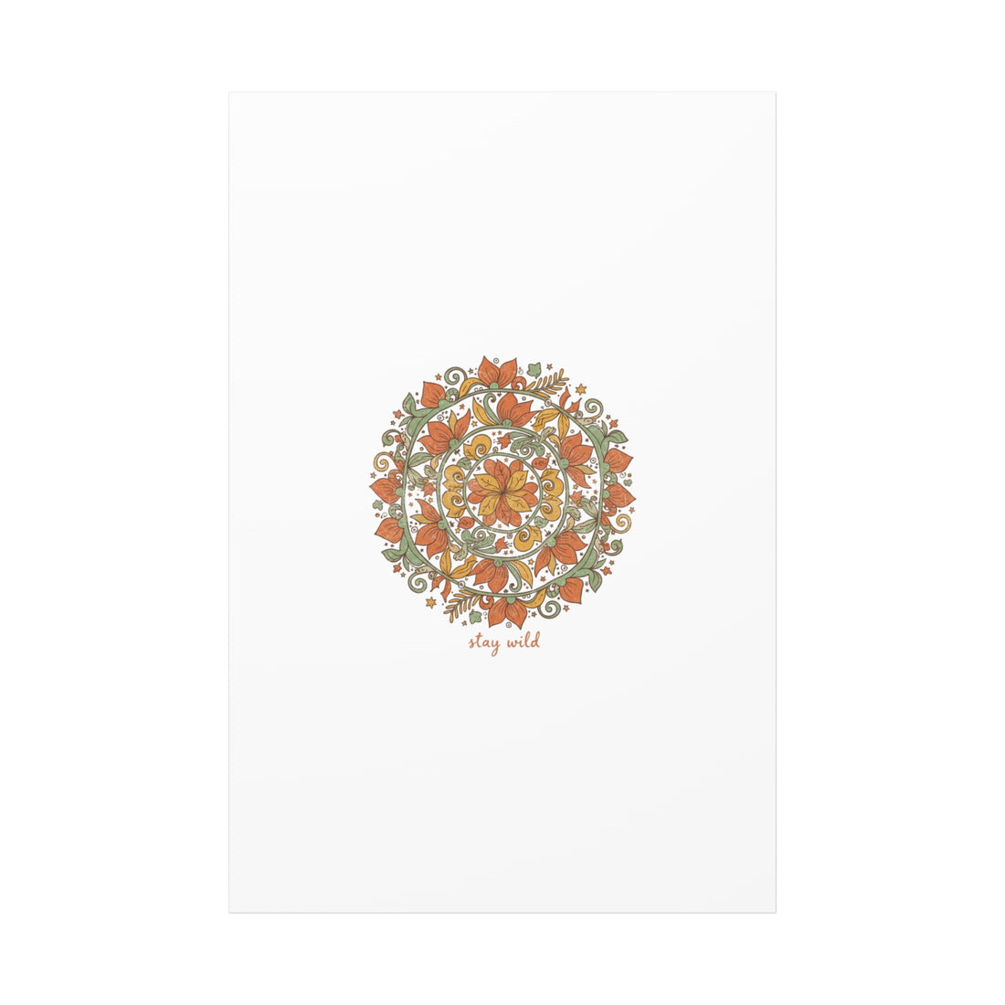 Stay Wild Mandala Canvas, Boho Paisley Wall Art | Artisanal Boho Print
