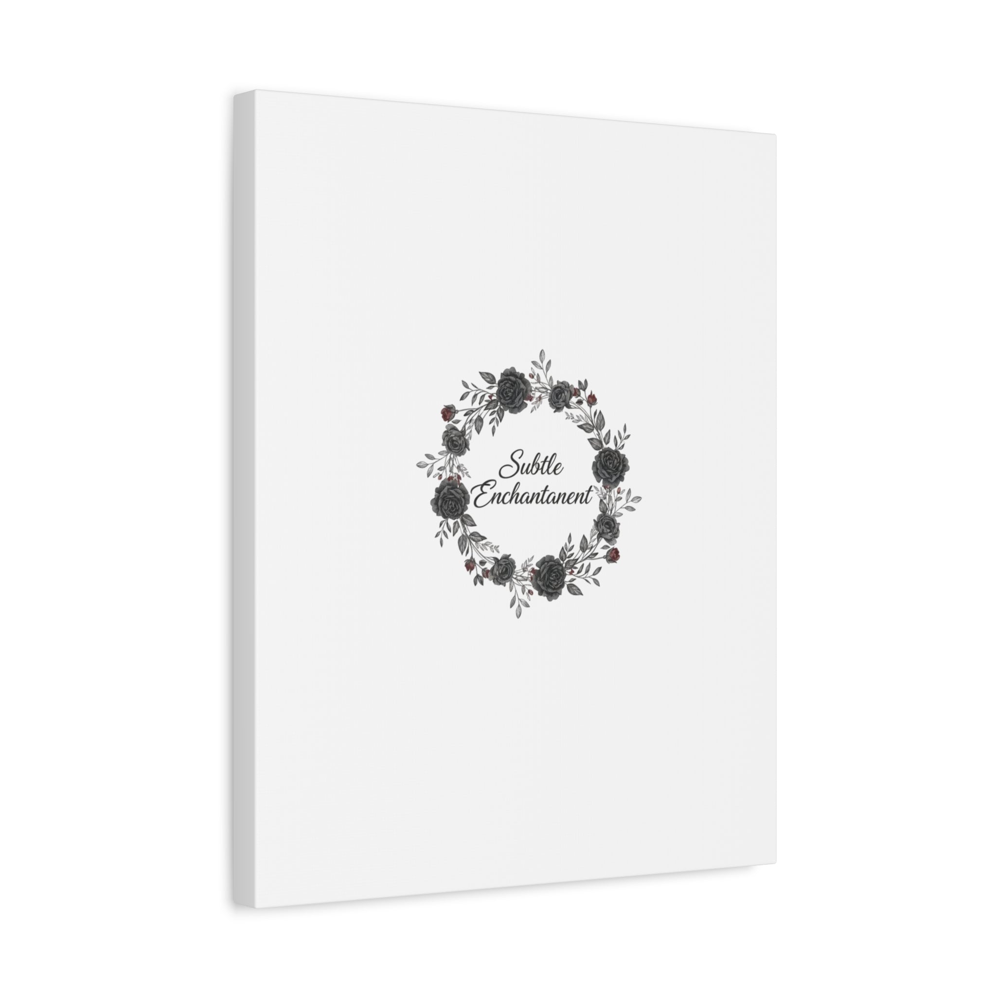 Moon Rose Wreath Canvas, Romantic Gothic Lite, Soft Goth Floral Wall Art