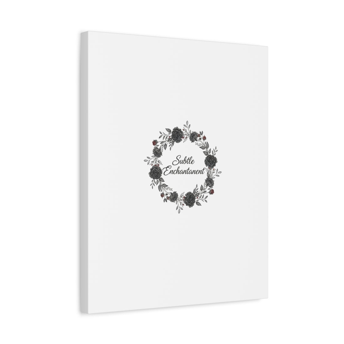 Moon Rose Wreath Canvas, Romantic Gothic Lite, Soft Goth Floral Wall Art