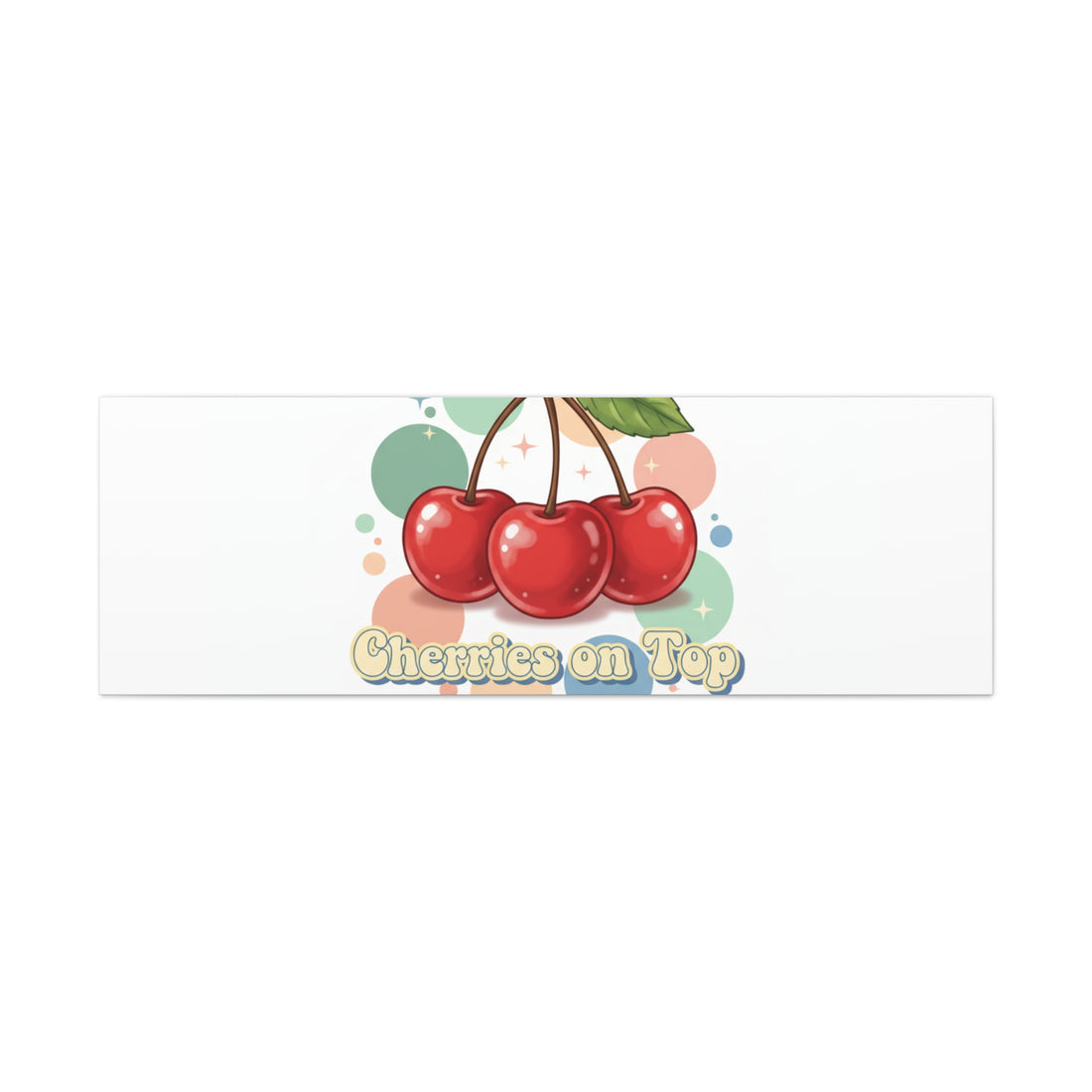 Cherries on Top Canvas | Retro Kawaii Fruit Wall Art