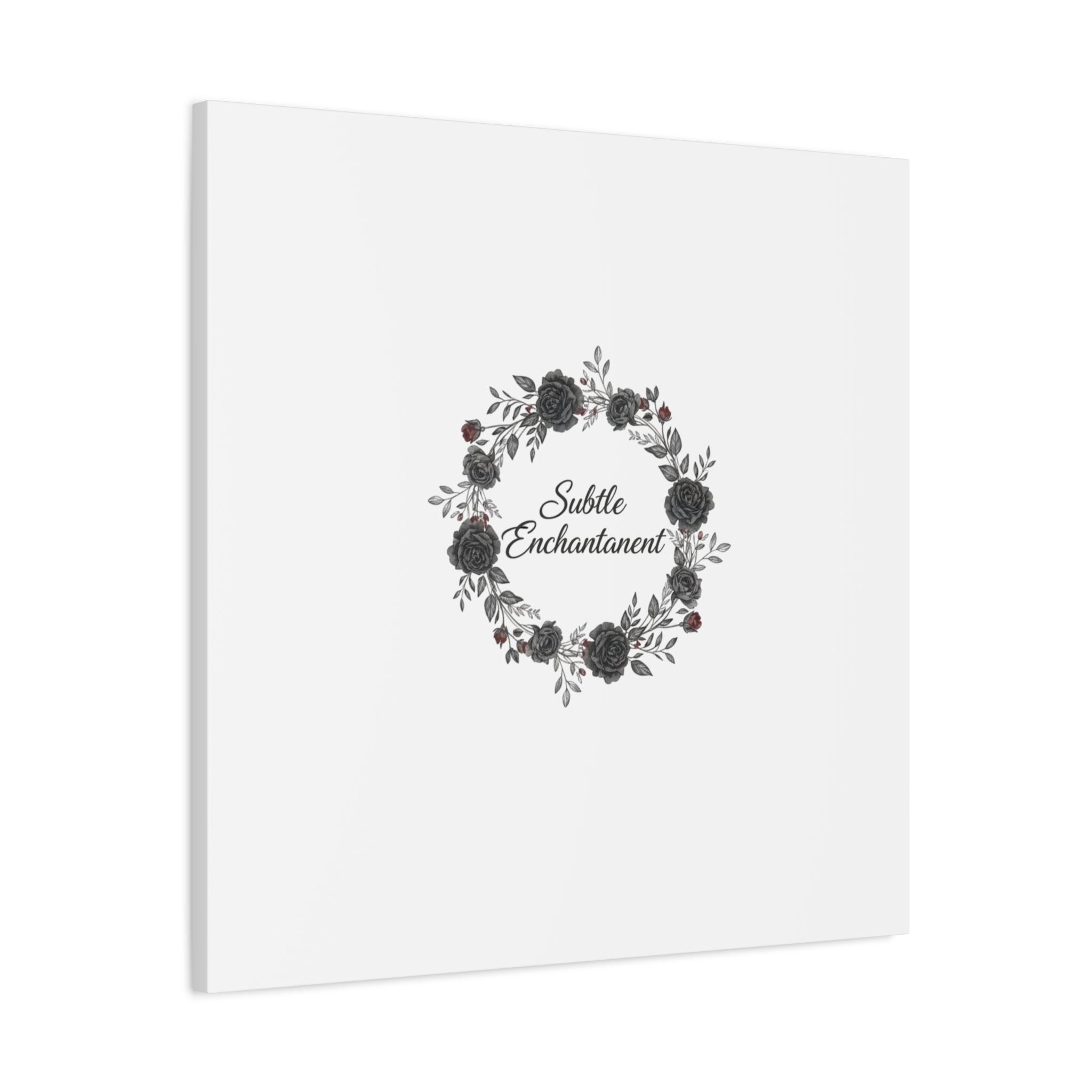 Moon Rose Wreath Canvas, Romantic Gothic Lite, Soft Goth Floral Wall Art