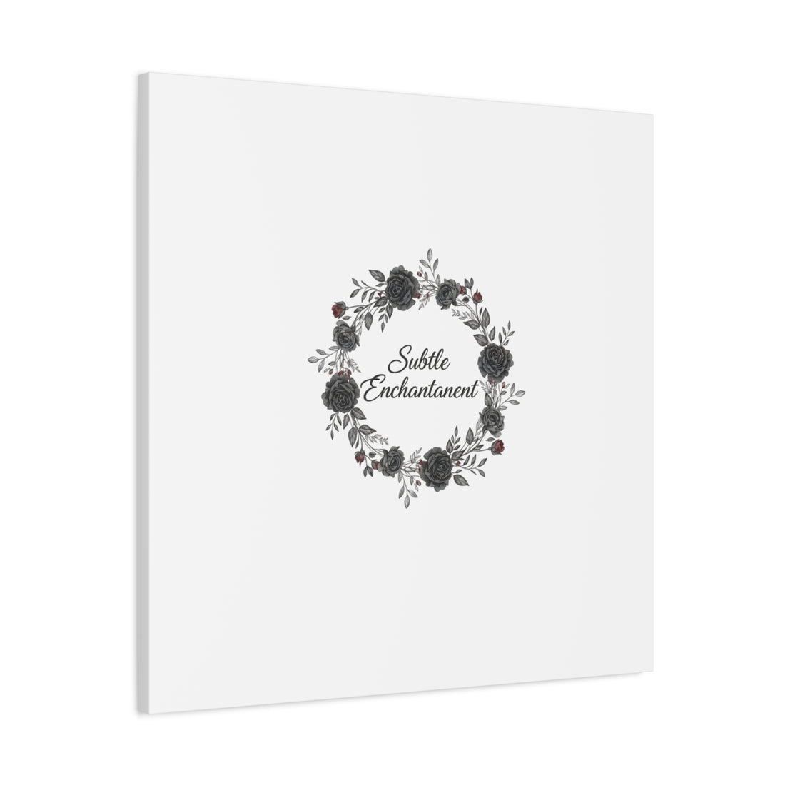 Moon Rose Wreath Canvas, Romantic Gothic Lite, Soft Goth Floral Wall Art