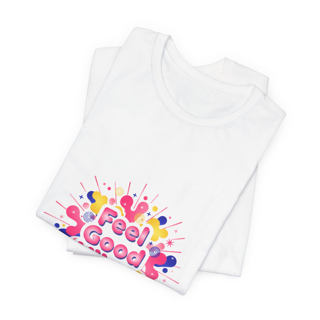 Feel Good Vibes tee | Dopamine Decor neon gradient squiggle art