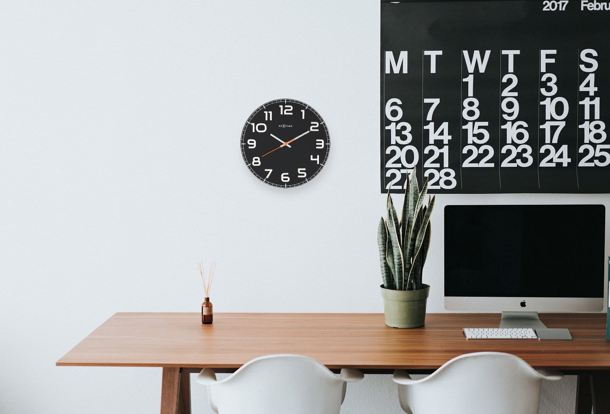 Wall clock - 30 x 3.5 cm - Glass - 'Classy Round' - Goat Corp