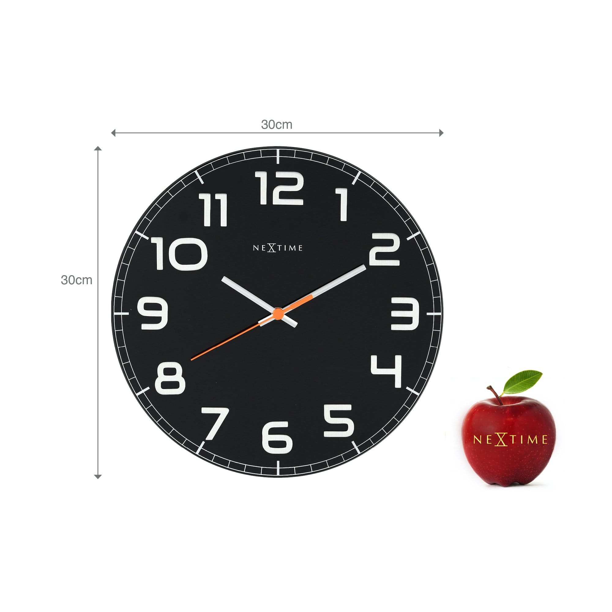 Wall clock - 30 x 3.5 cm - Glass - 'Classy Round' - Goat Corp