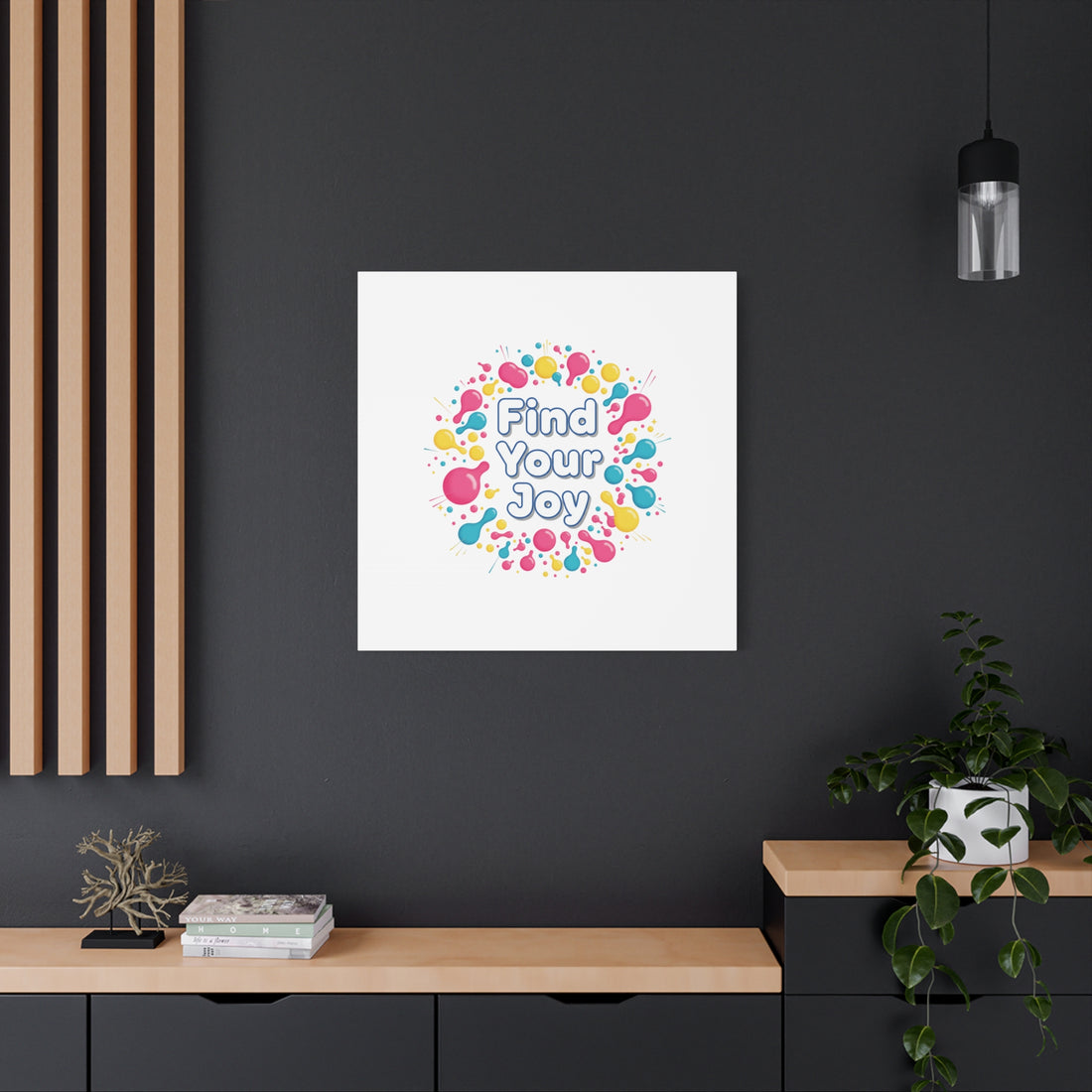 Find Your Joy Canvas | Dopamine Decor, Neon Gradient Squiggle Art