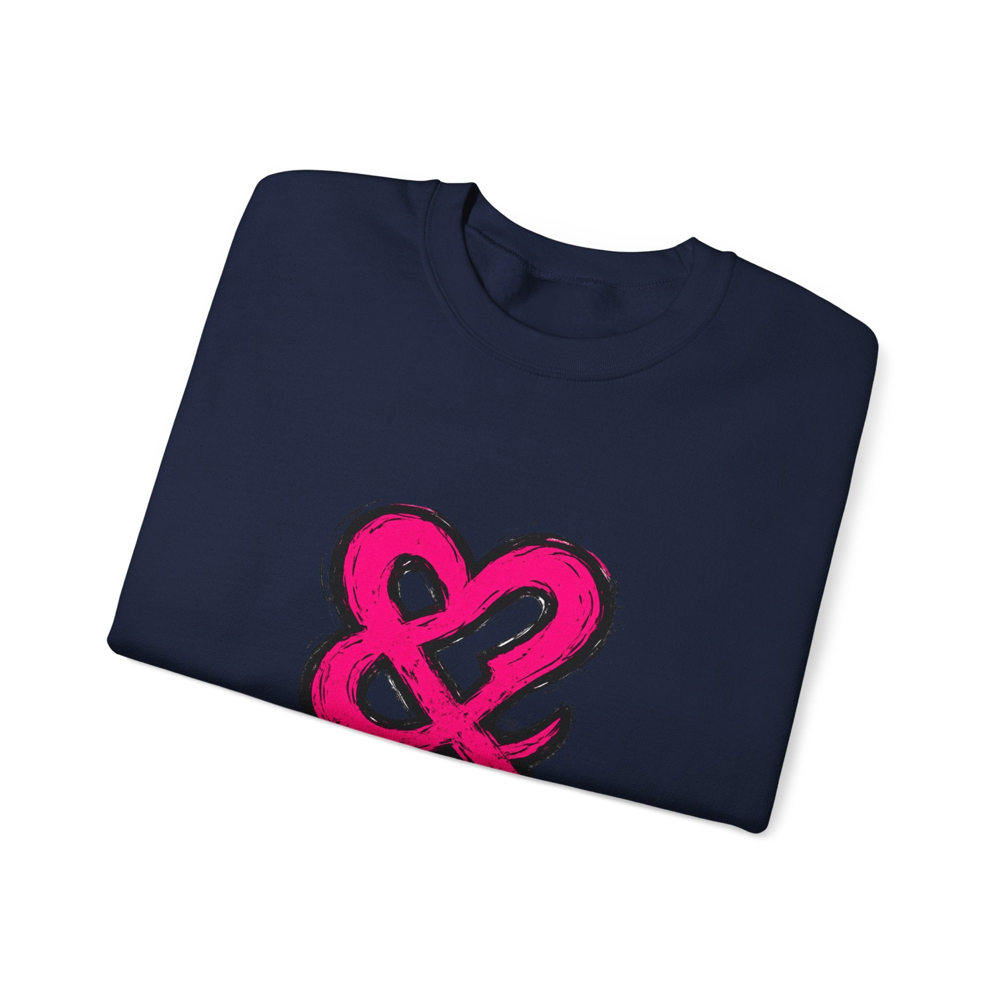 Crewneck Sweatshirt - Pink Ampersand "Feel Everything" Graphic
