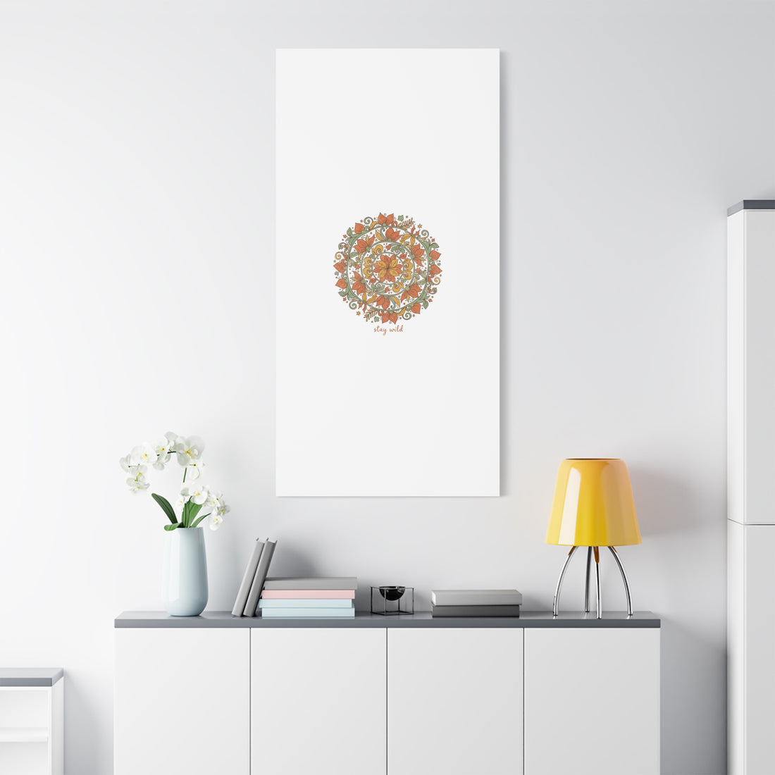 Stay Wild Mandala Canvas, Boho Paisley Wall Art | Artisanal Boho Print