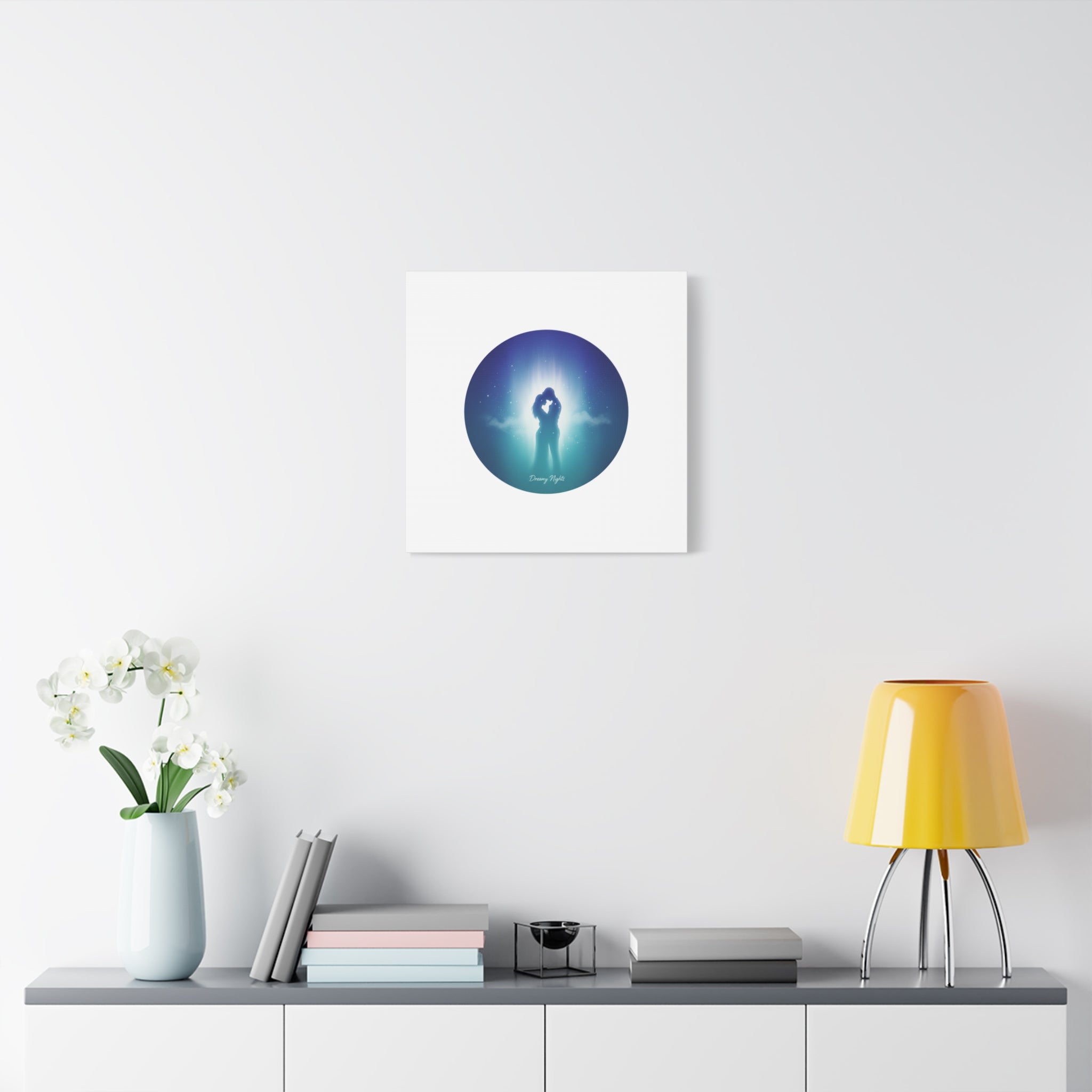 Dreamy Nightscape Canvas | Afterlight Atmospheric Print, Luminous Night Bloom