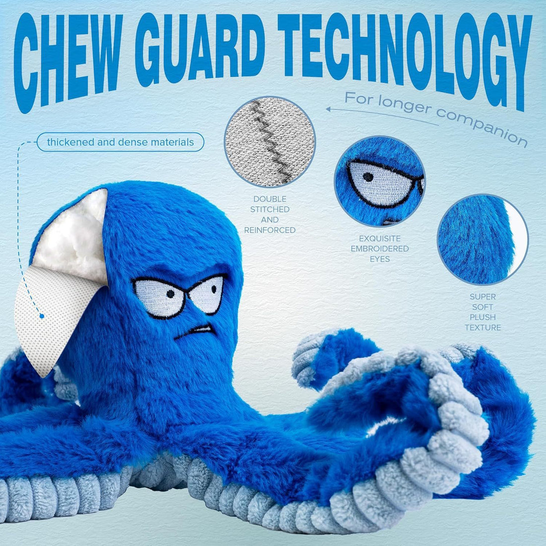 Stuffed Tough Dog Chew Toys Large Dog Toys To Keep Them Busy Interactive Squeaky Toys Tug Of War Crinkle Puppy Dog Toy - Goat Corp