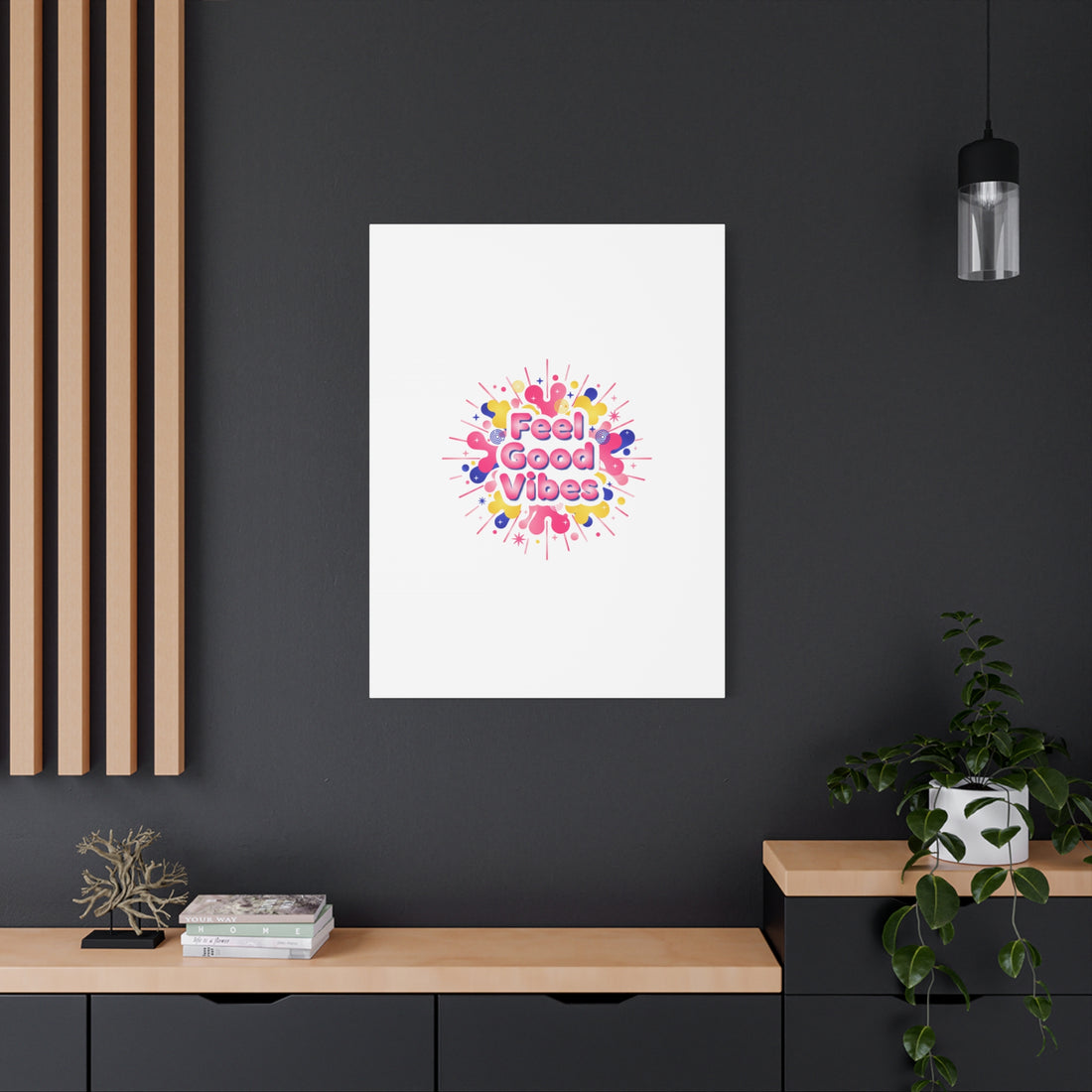 Feel Good Vibes Canvas | Dopamine Decor, Neon Gradient Squishy Art