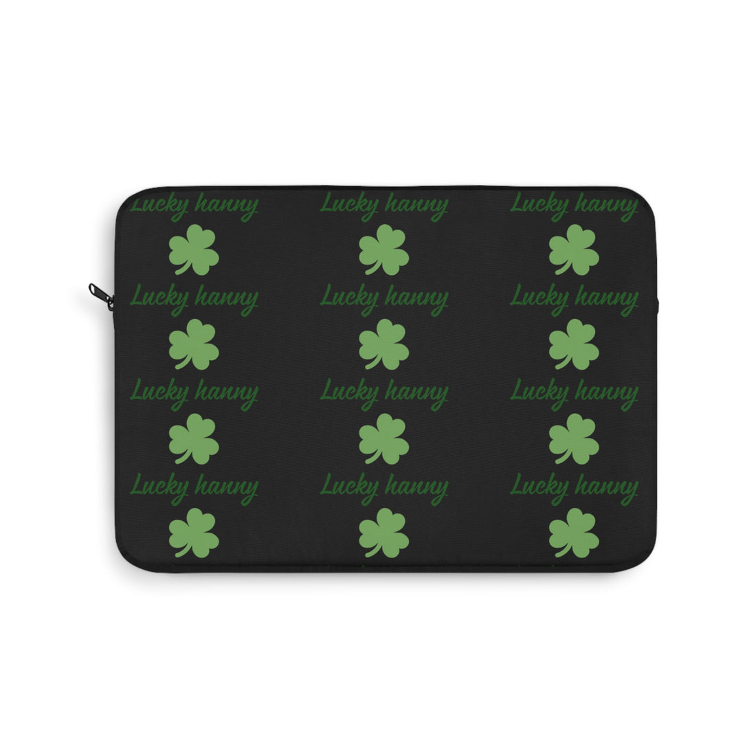 Lucky Hanny Clovers Laptop Sleeve | St. Patrick's Day Gift | Trendy Tech Case | Lucky Charm Sleeve | Green Shamrock Design - Goat Corp