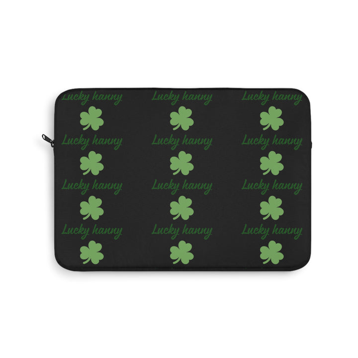 Lucky Hanny Clovers Laptop Sleeve | St. Patrick's Day Gift | Trendy Tech Case | Lucky Charm Sleeve | Green Shamrock Design - Goat Corp