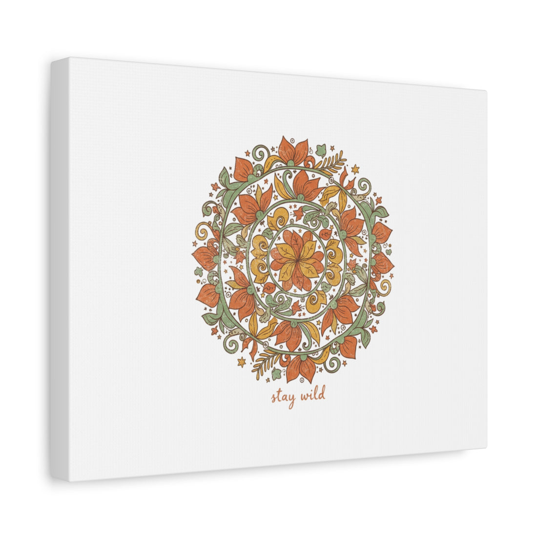 Stay Wild Mandala Canvas, Boho Paisley Wall Art | Artisanal Boho Print