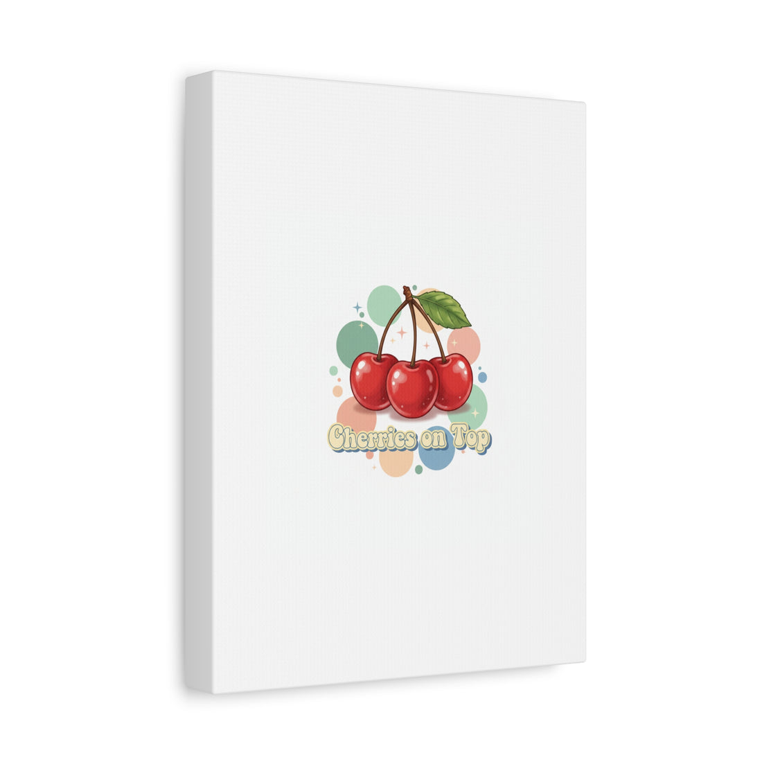 Cherries on Top Canvas | Retro Kawaii Fruit Wall Art